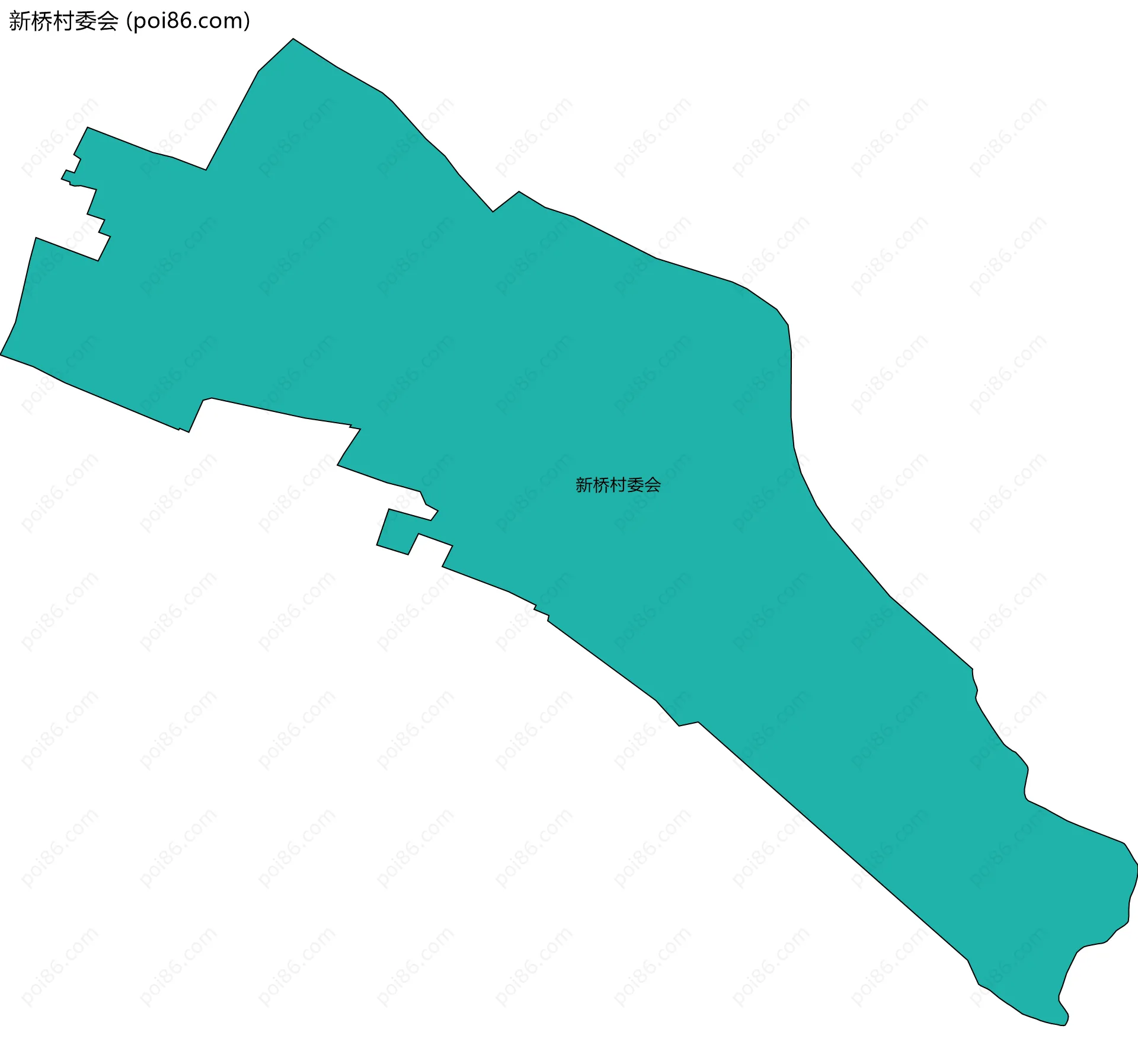 新桥村委会边界地图