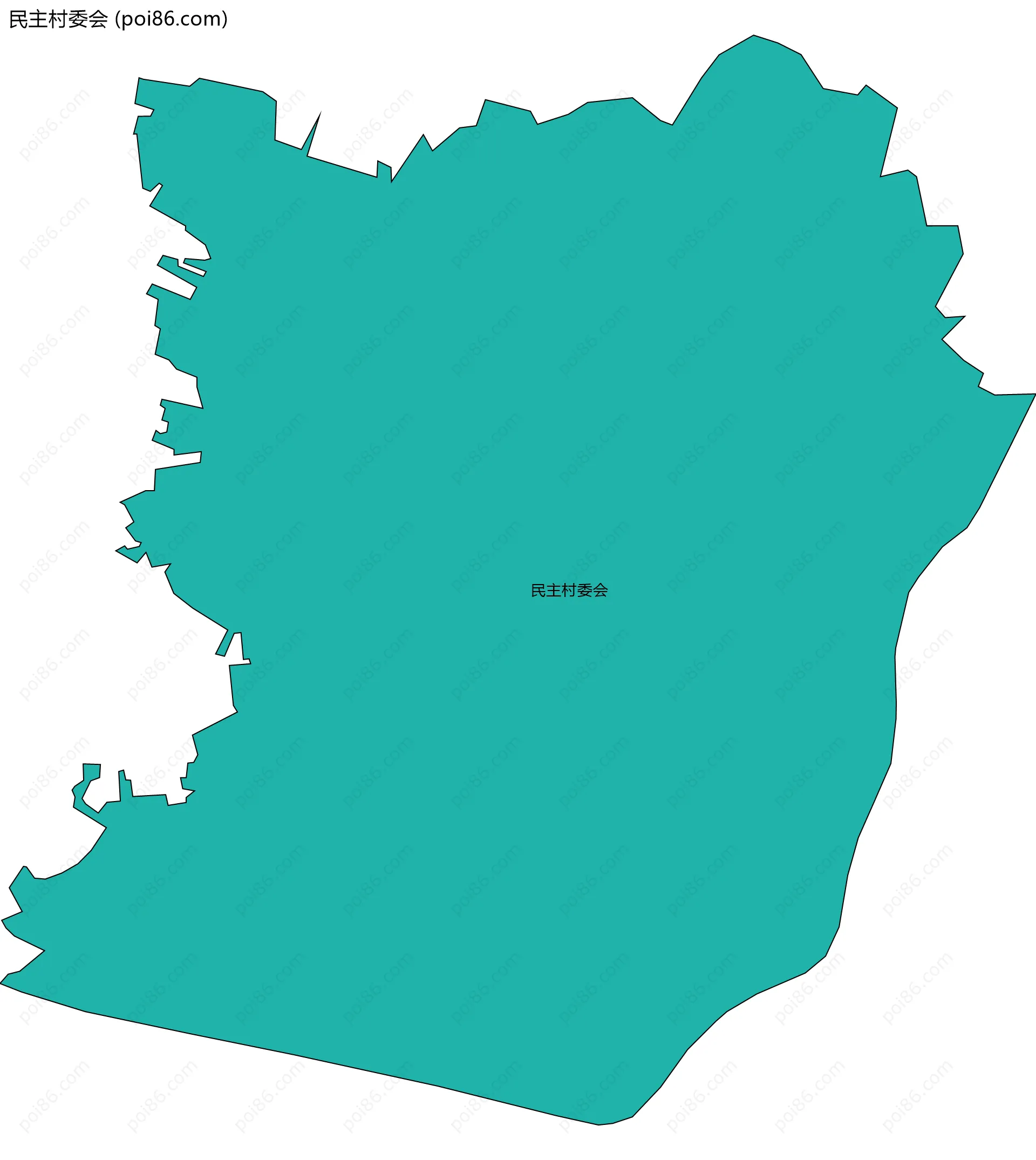 民主村委会边界地图