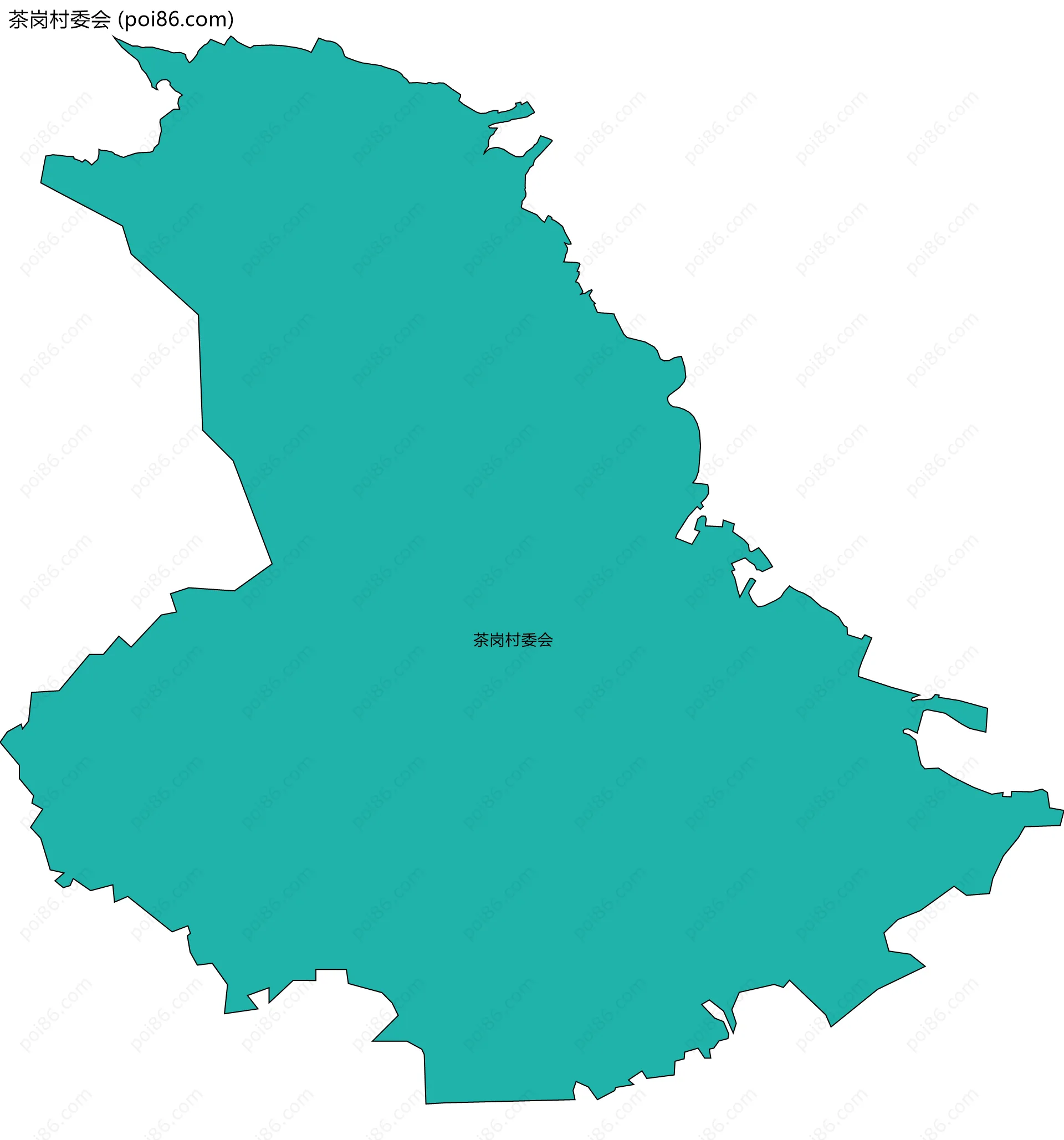 茶岗村委会边界地图