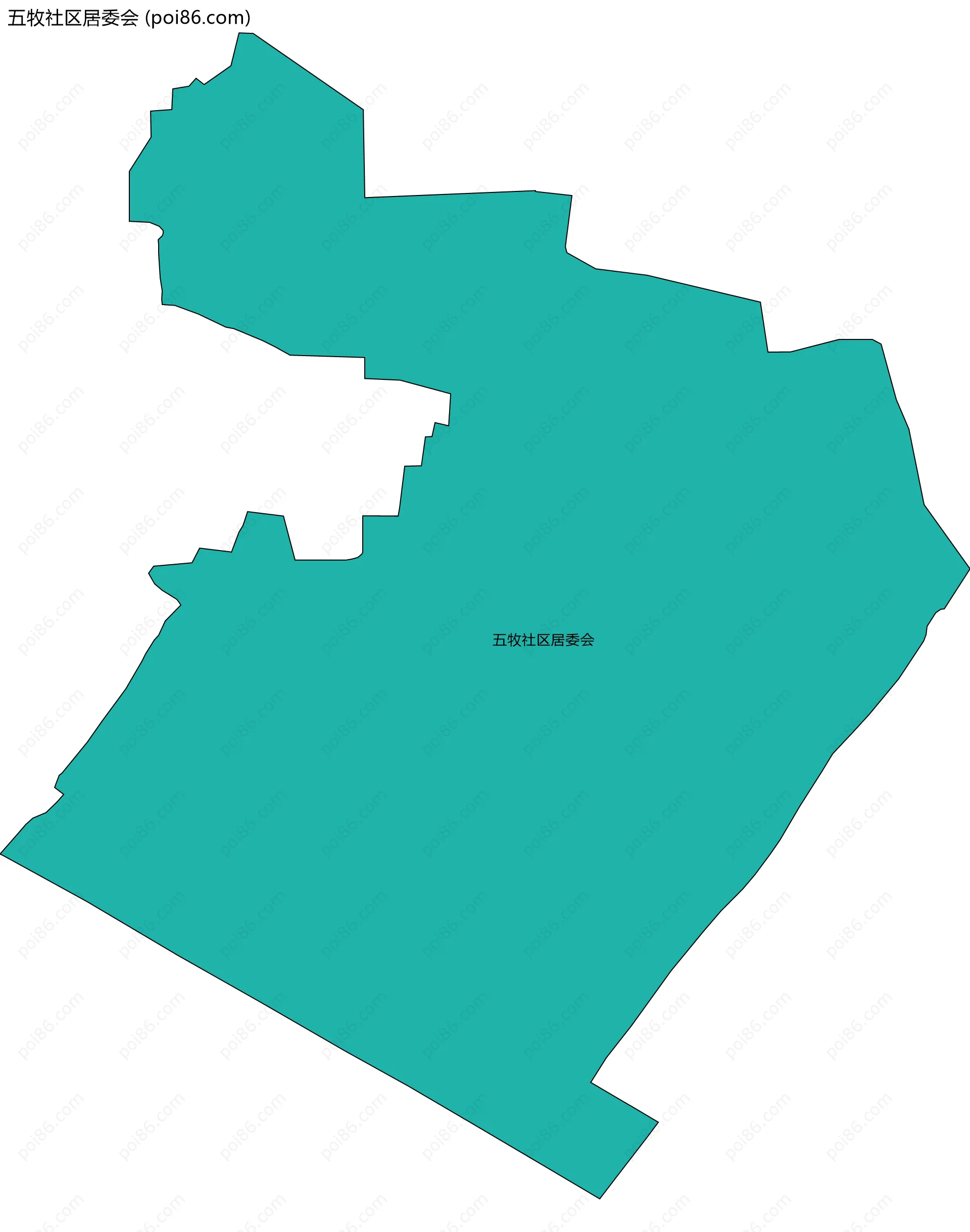 五牧社区居委会边界地图
