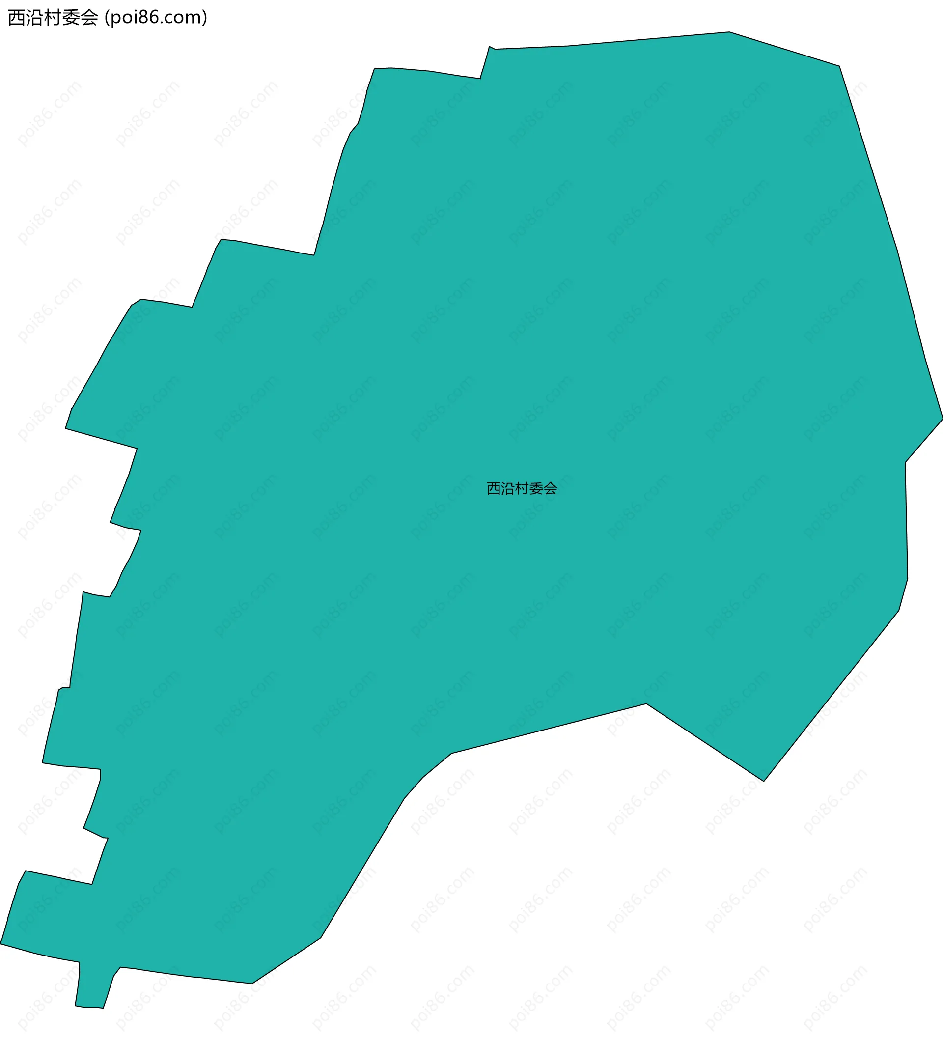 西沿村委会边界地图