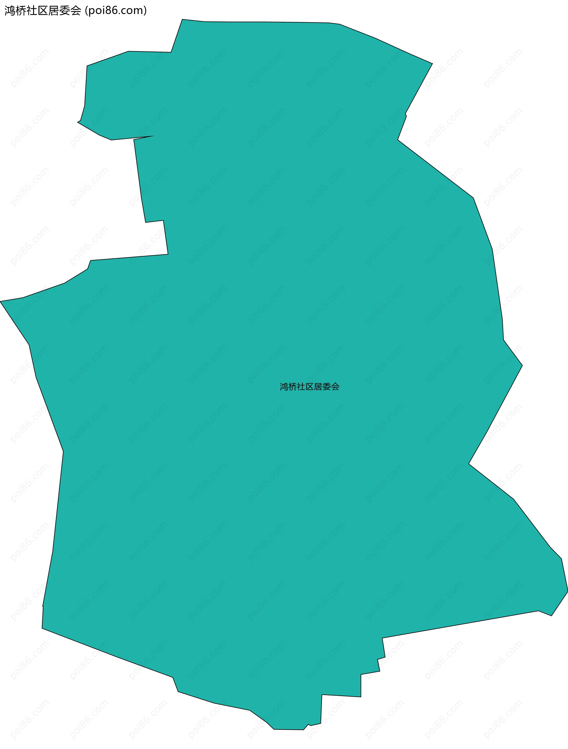 鸿桥社区居委会边界地图