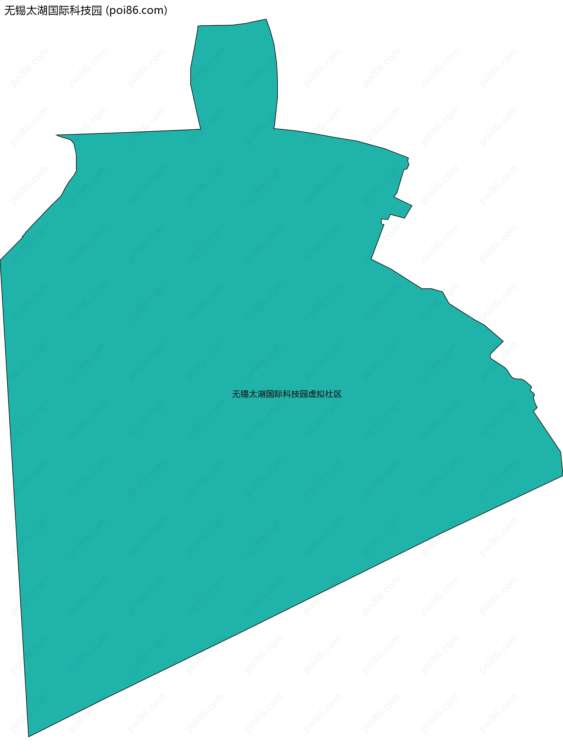无锡太湖国际科技园边界地图(五级行政区划)