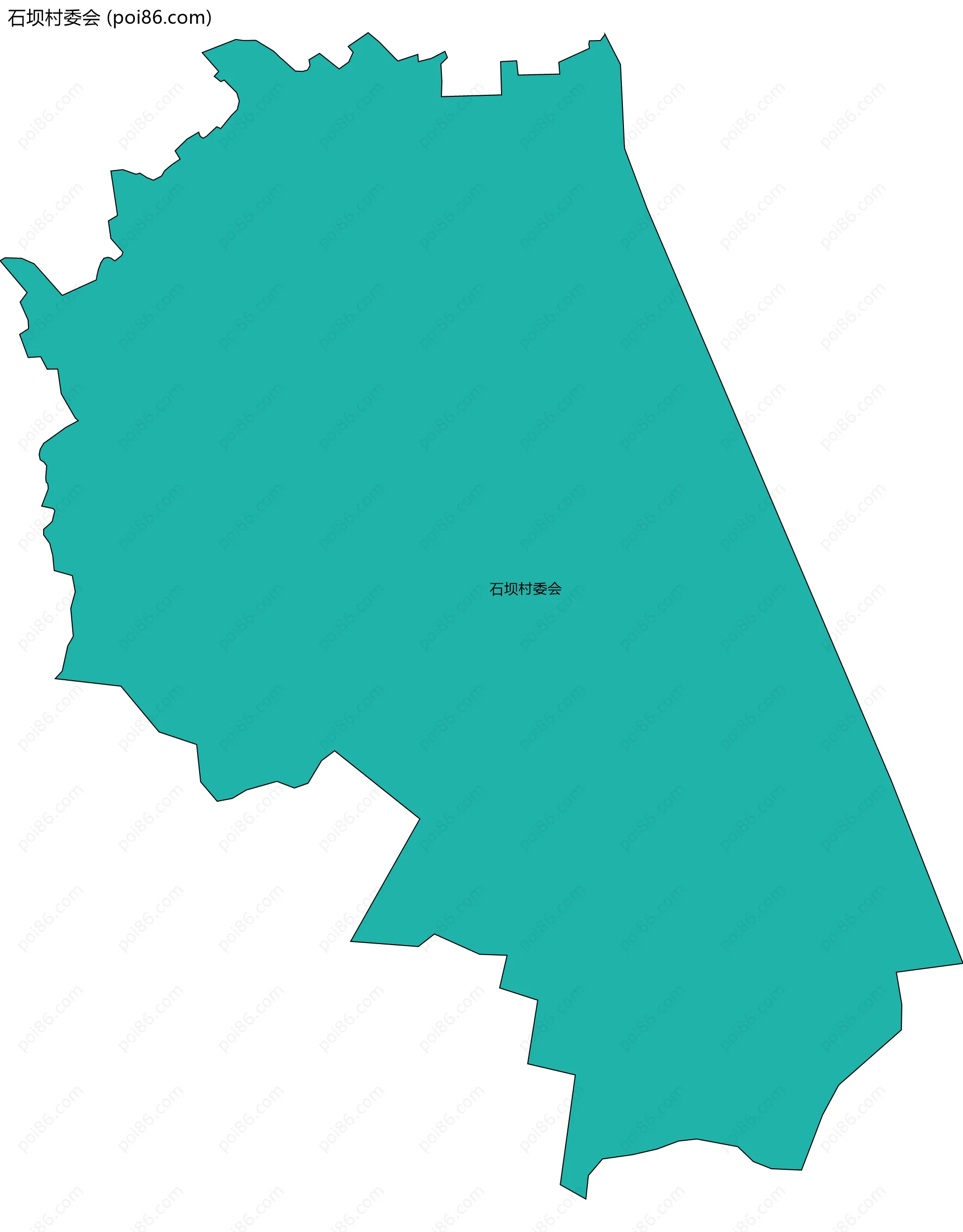 石坝村委会边界地图