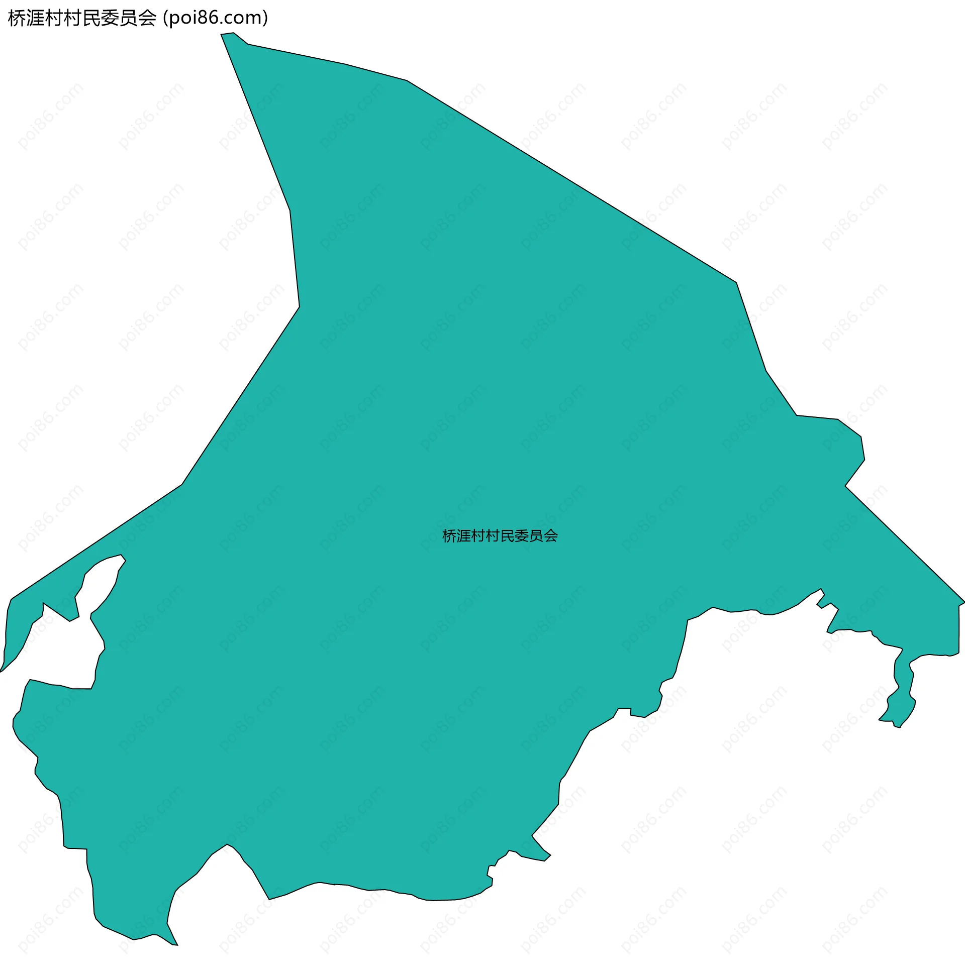 桥涯村村民委员会边界地图