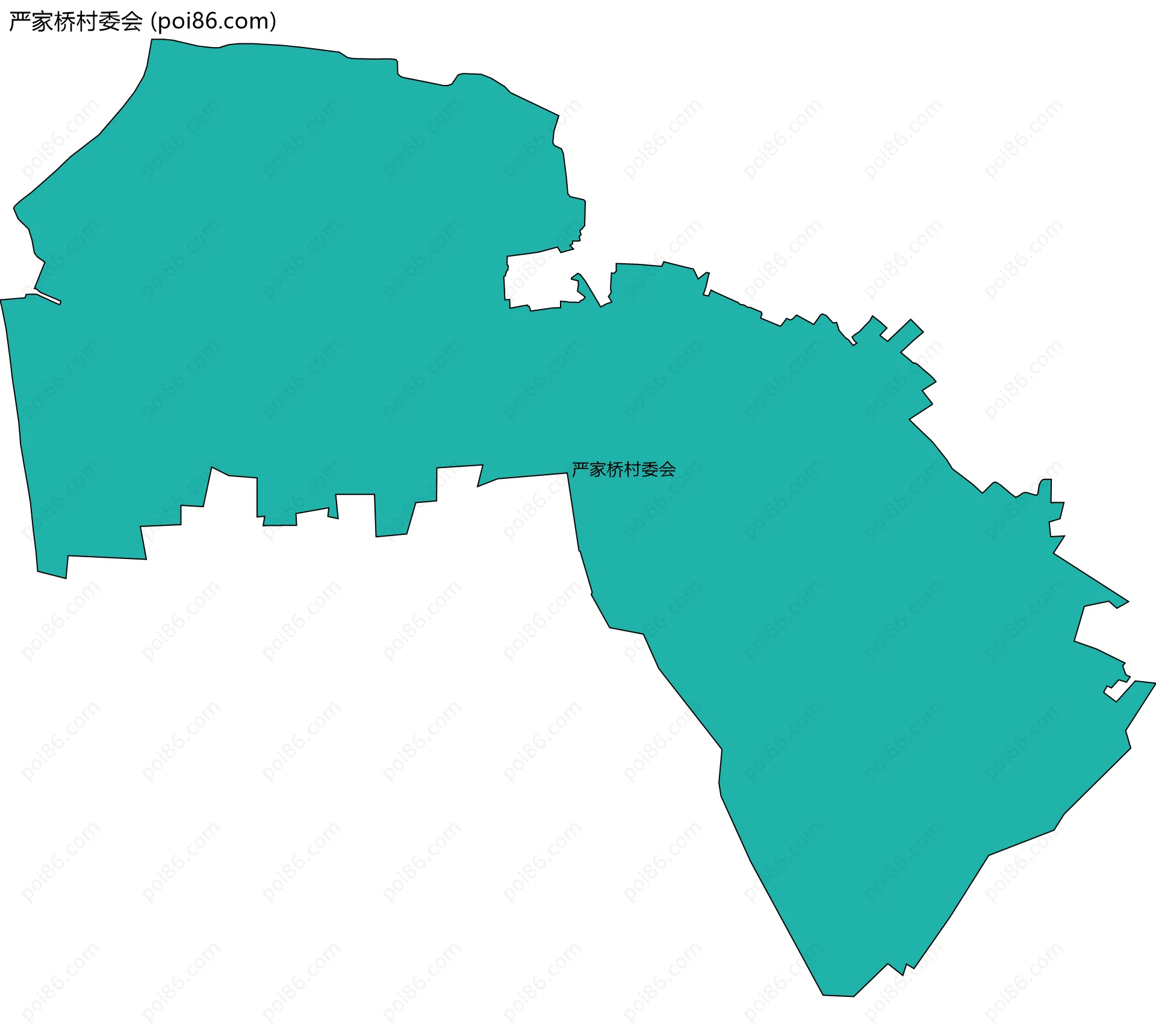 严家桥村委会边界地图