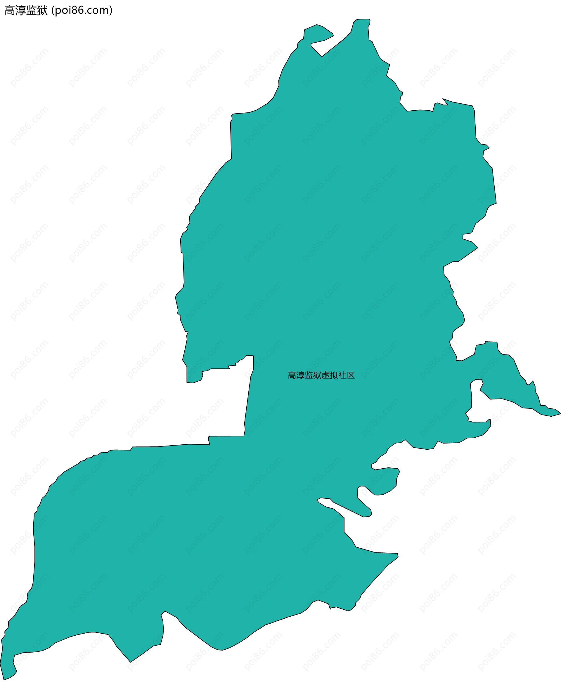 高淳监狱边界地图(五级行政区划)