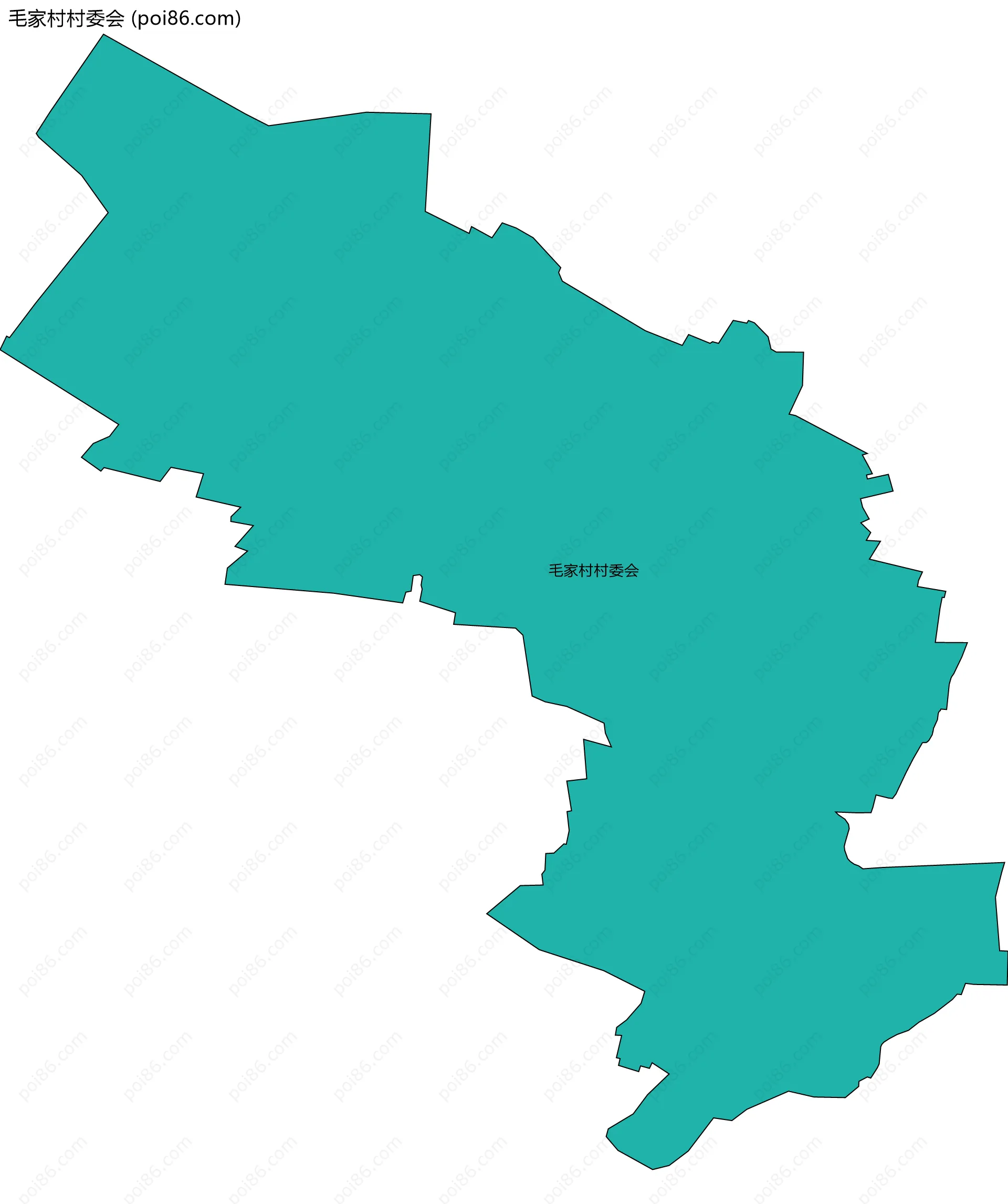 毛家村村委会边界地图