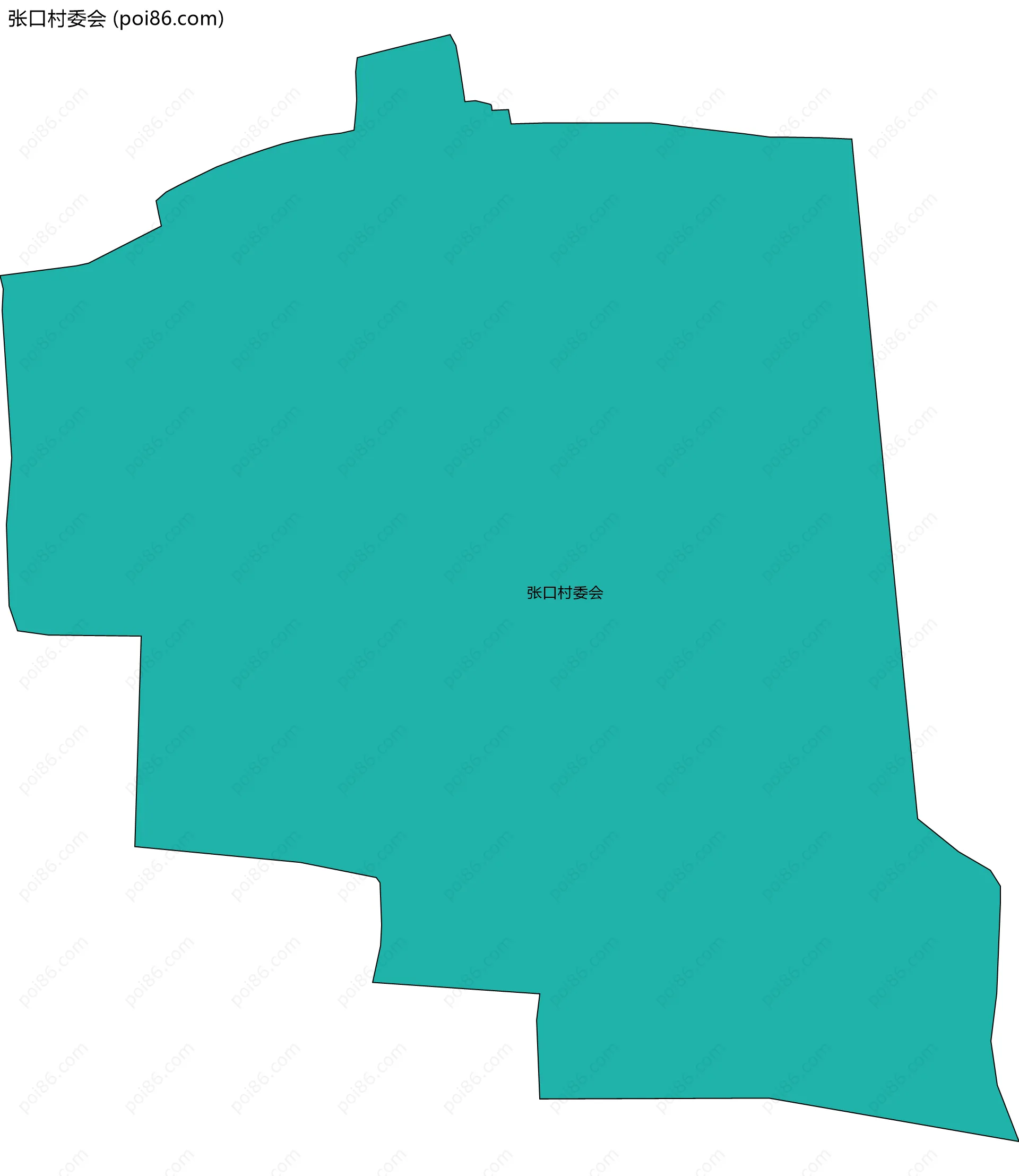张口村委会边界地图