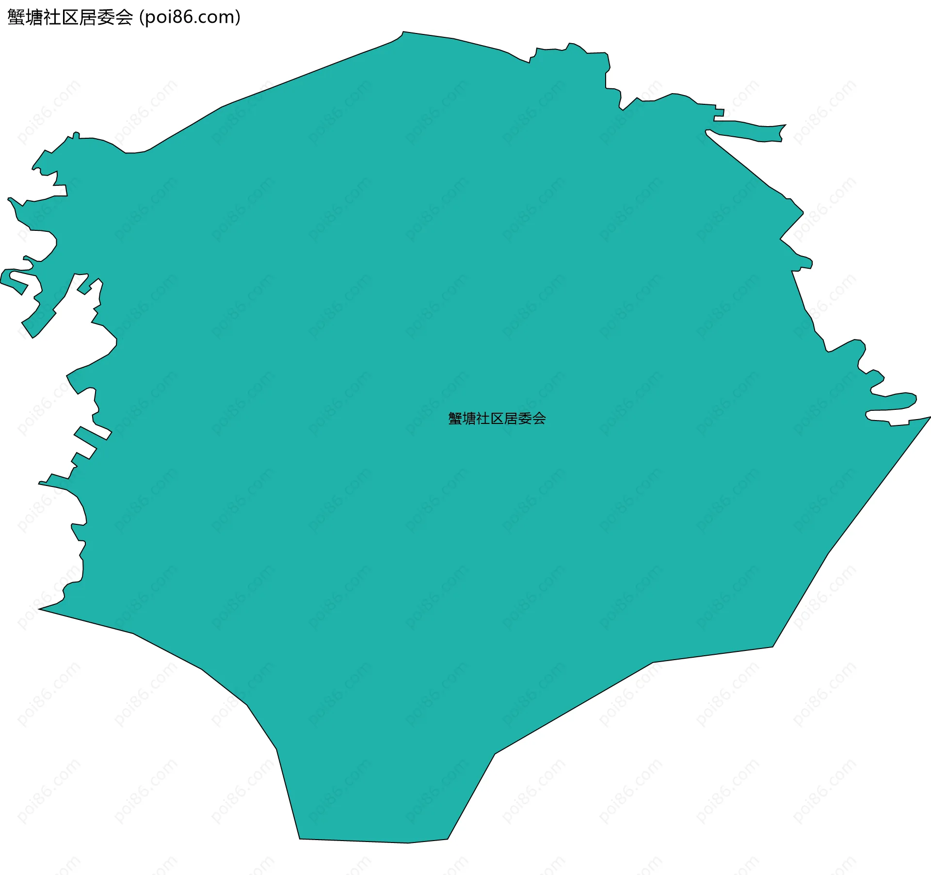蟹塘社区居委会边界地图