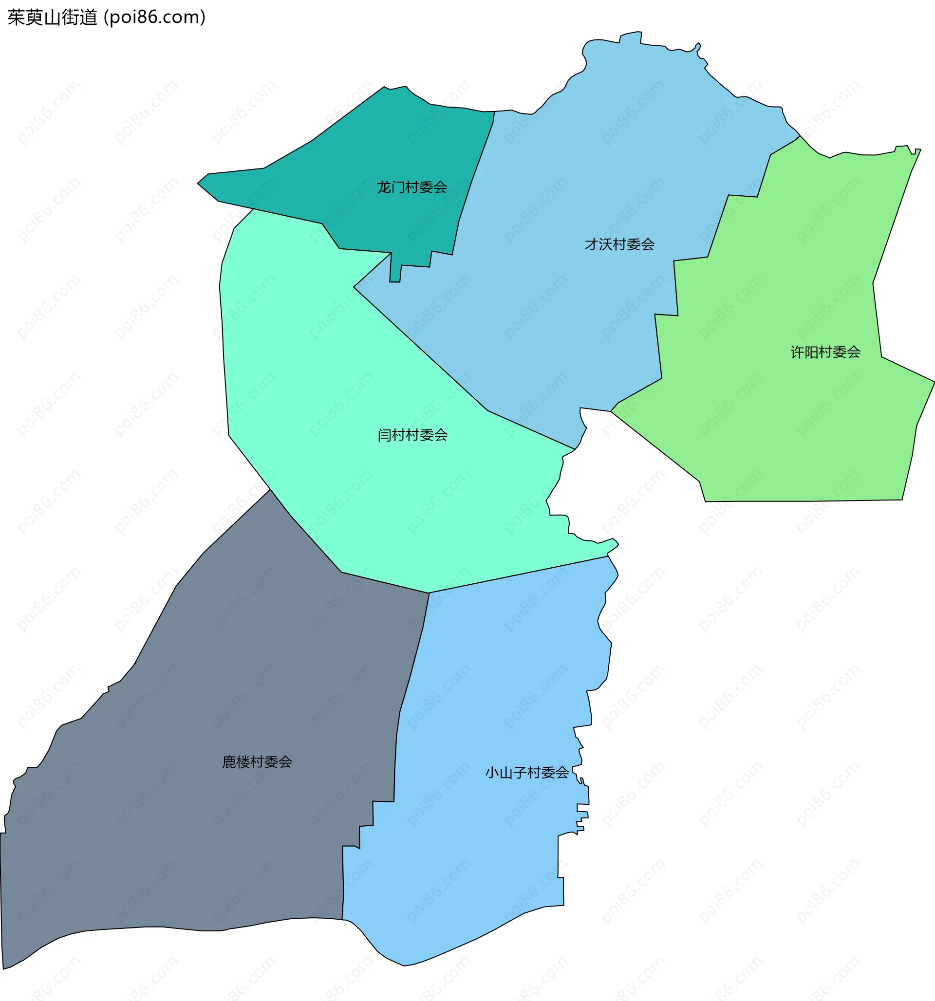 茱萸山街道边界地图(五级行政区划)