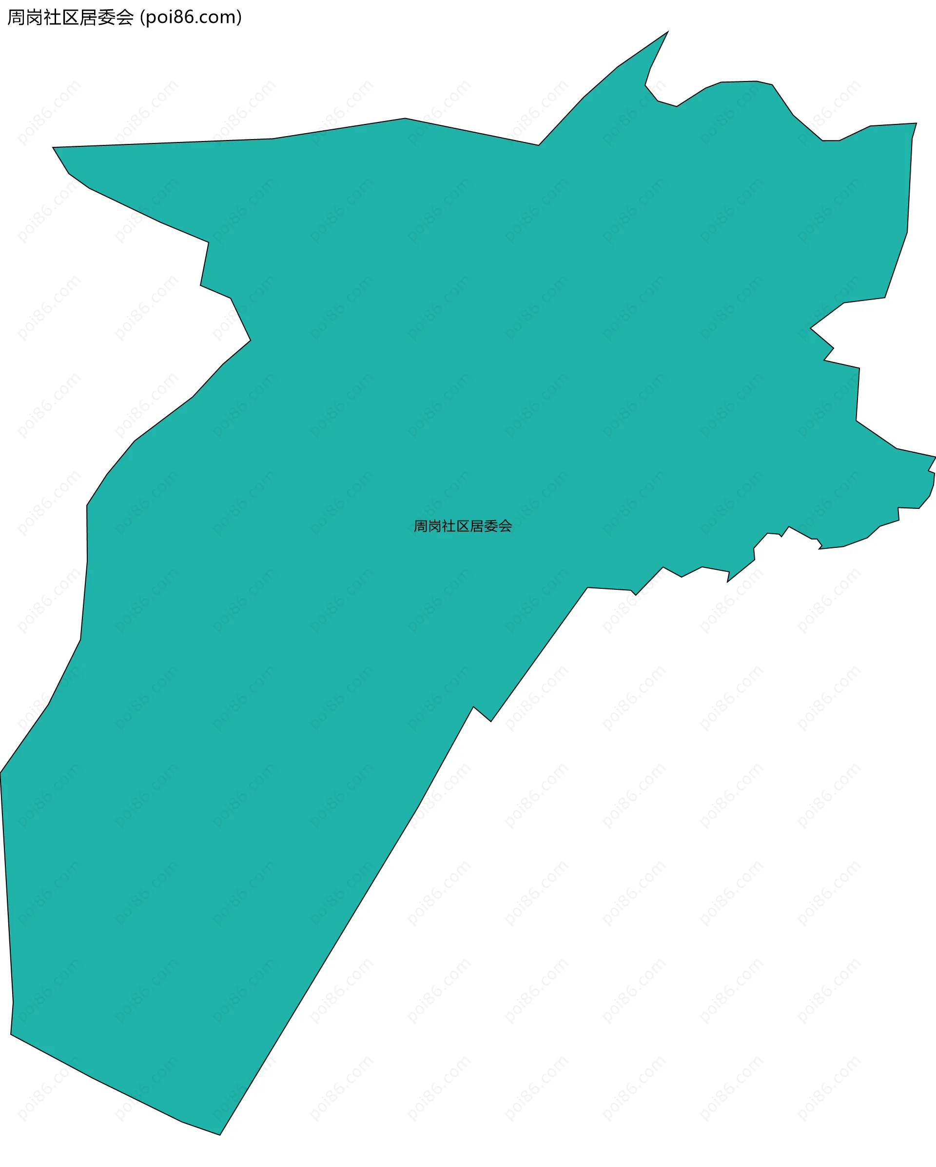 周岗社区居委会边界地图