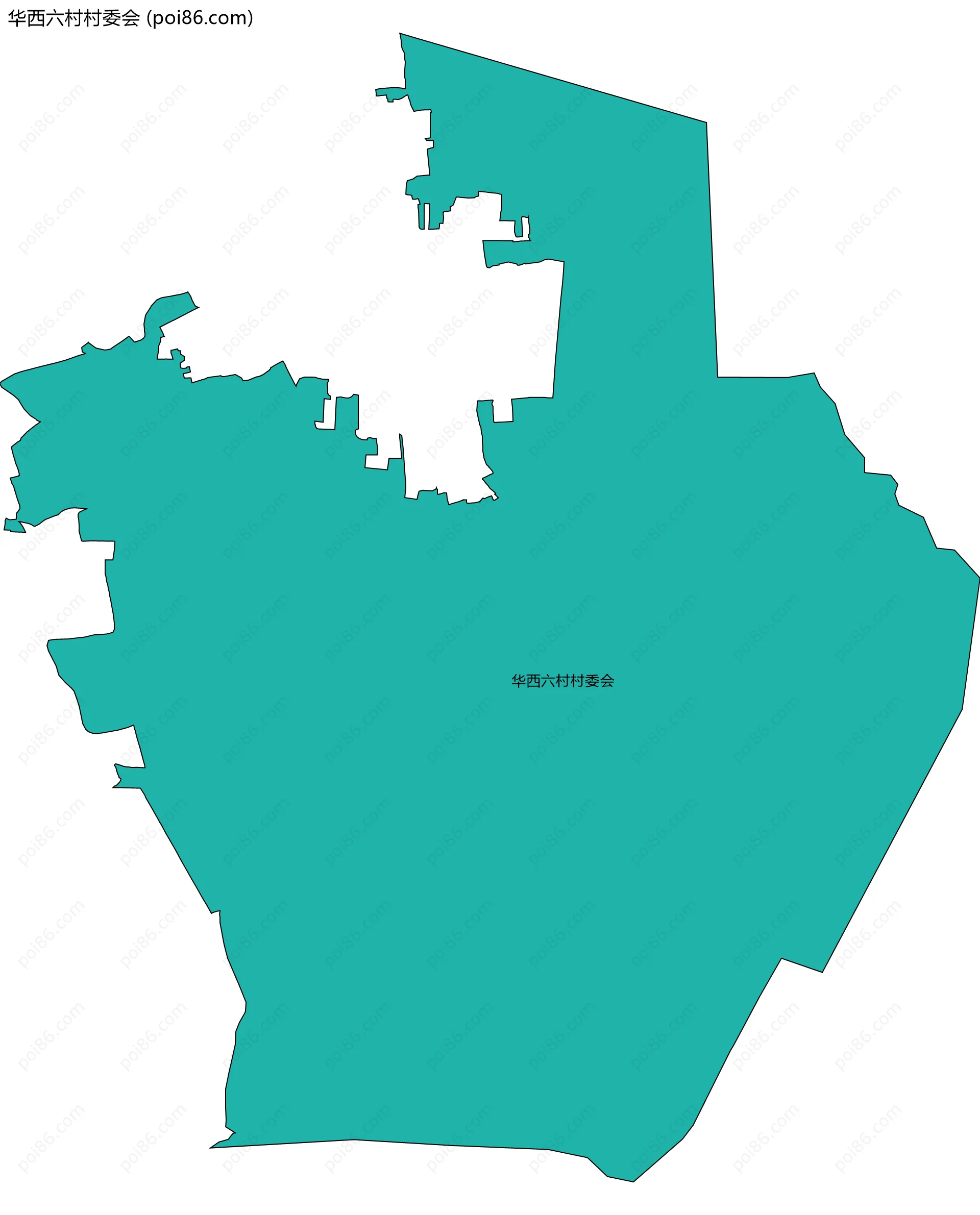 华西六村村委会边界地图