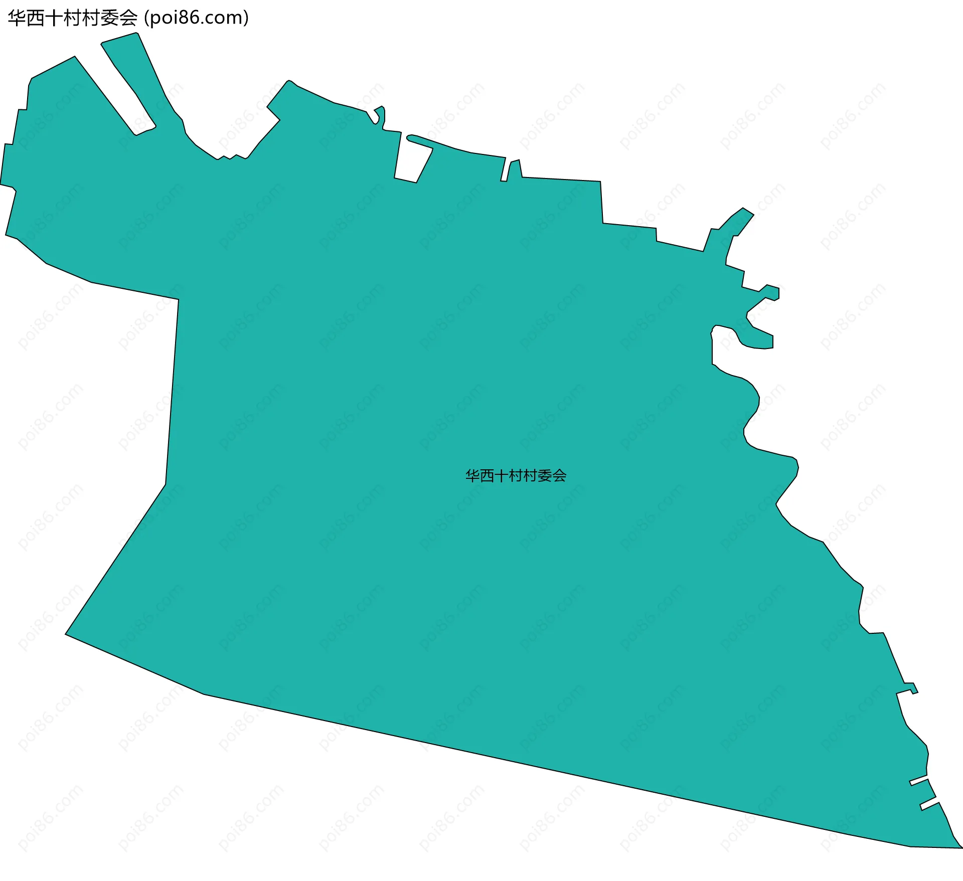 华西十村村委会边界地图
