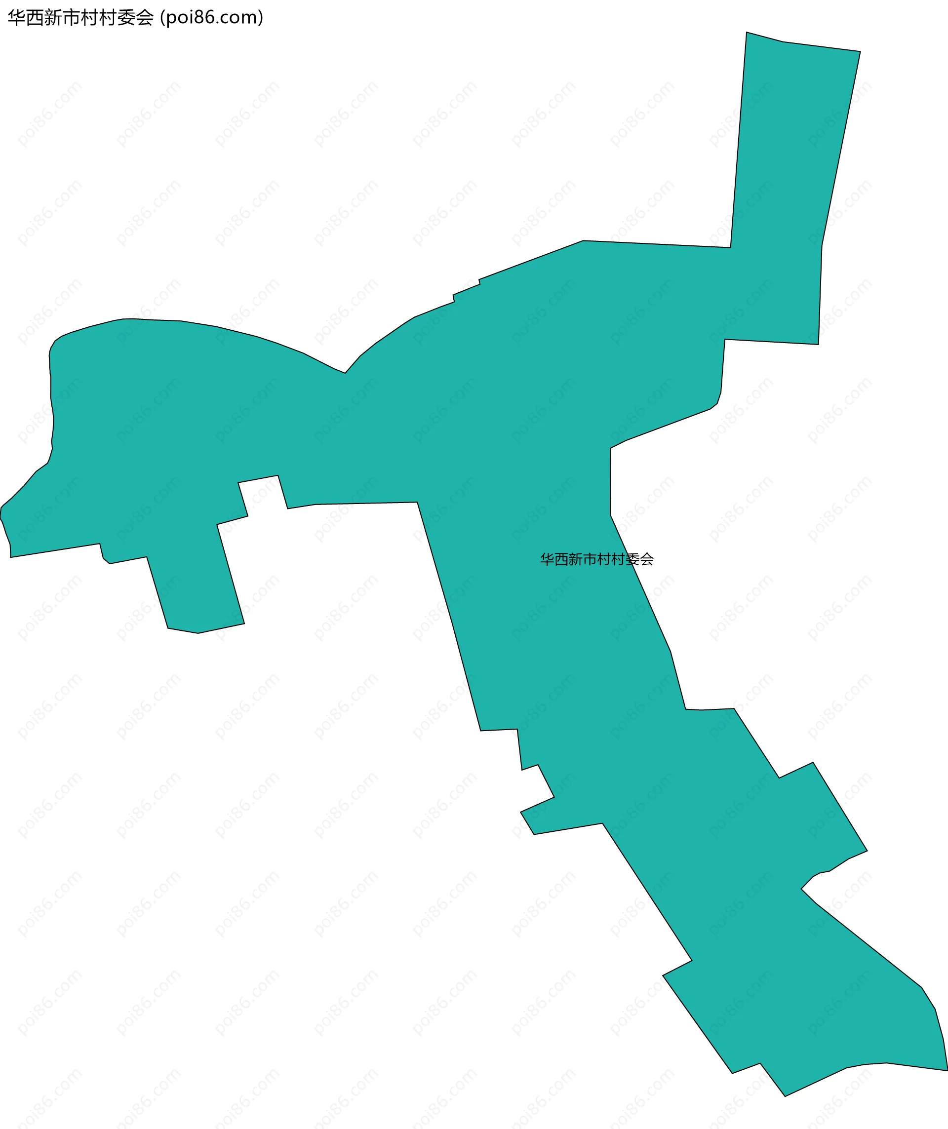 华西新市村村委会边界地图
