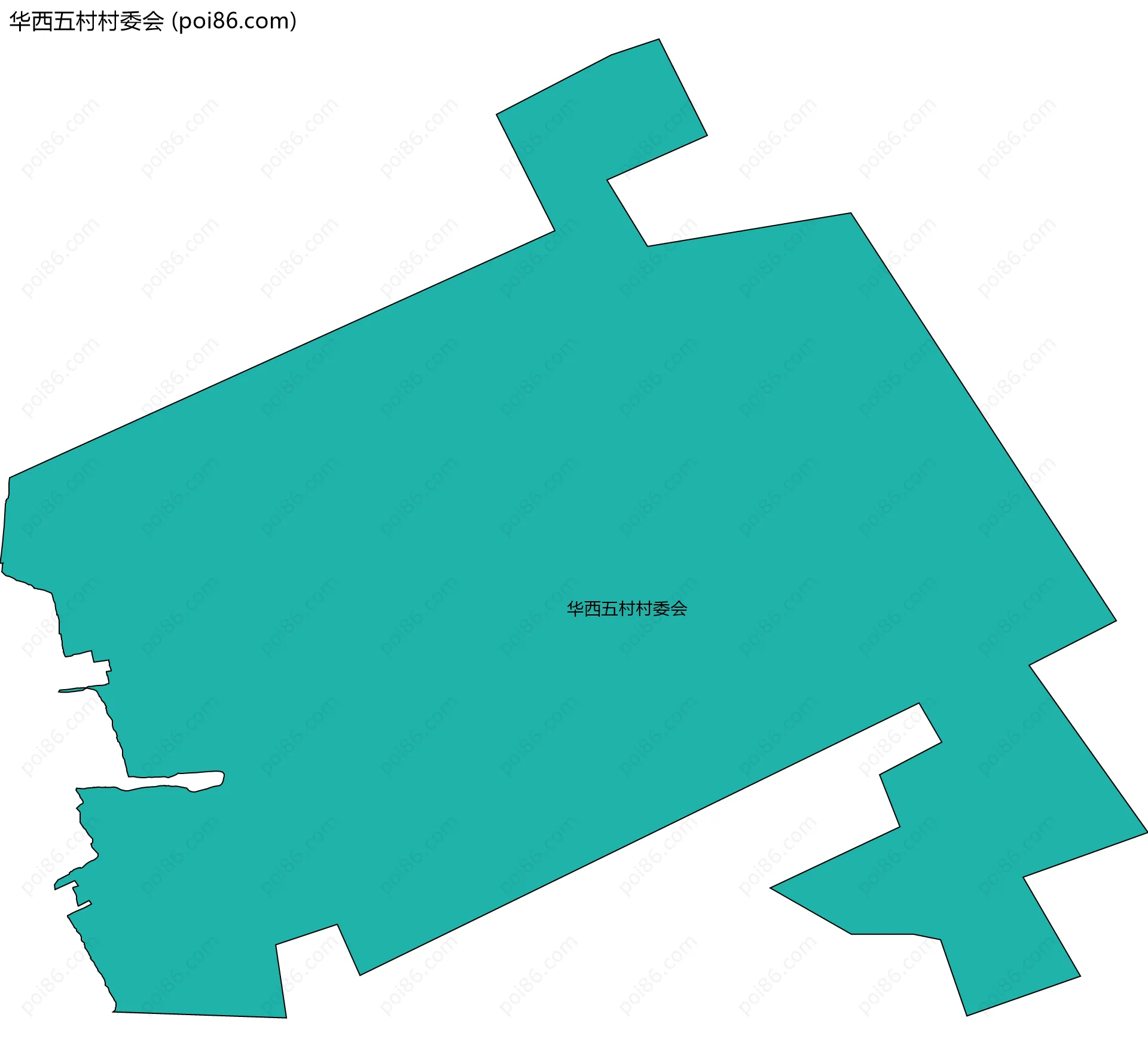 华西五村村委会边界地图