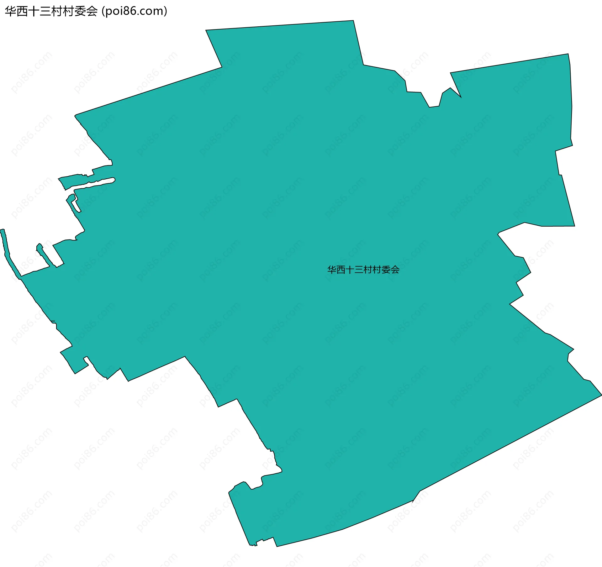 华西十三村村委会边界地图