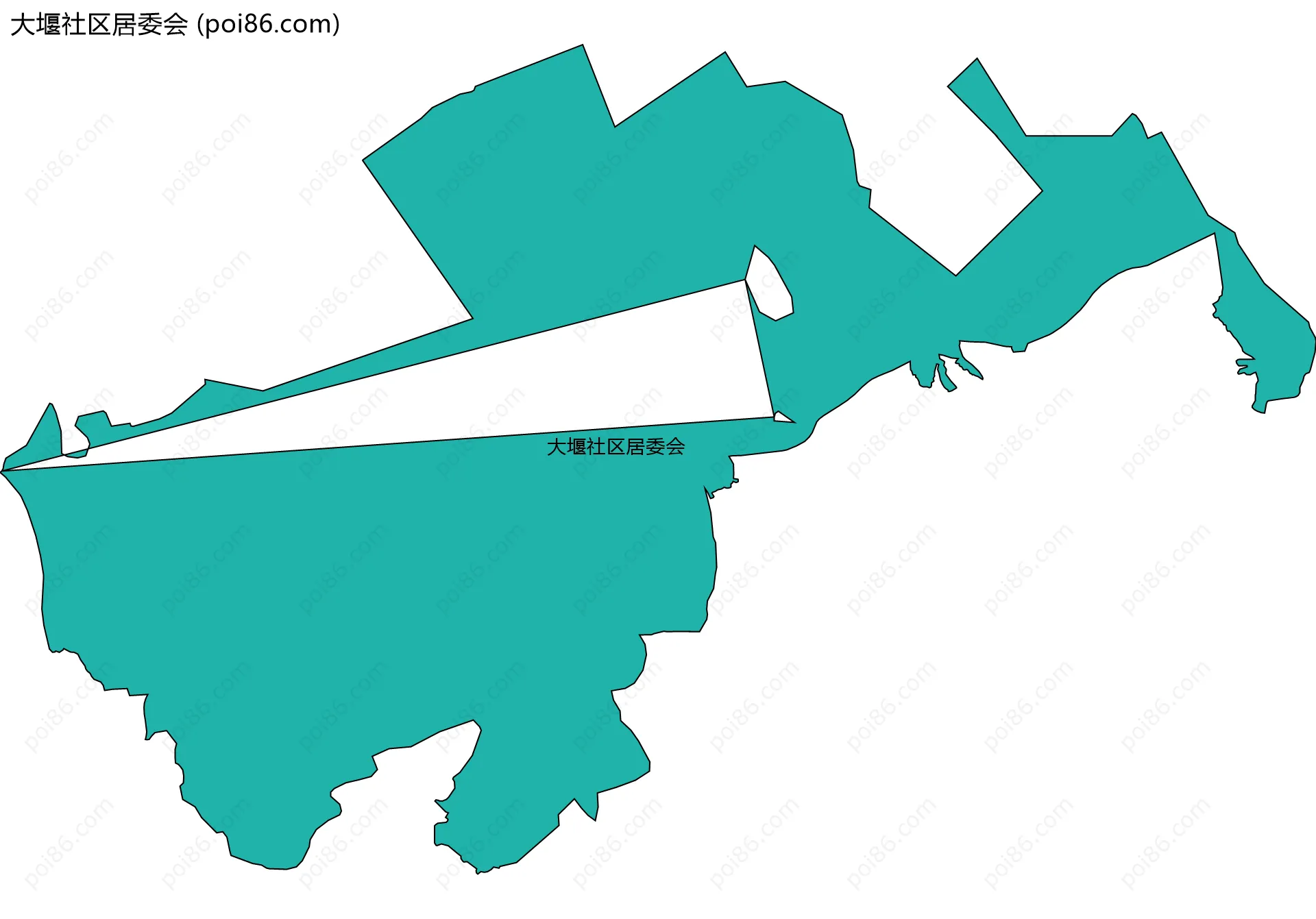 大堰社区居委会边界地图