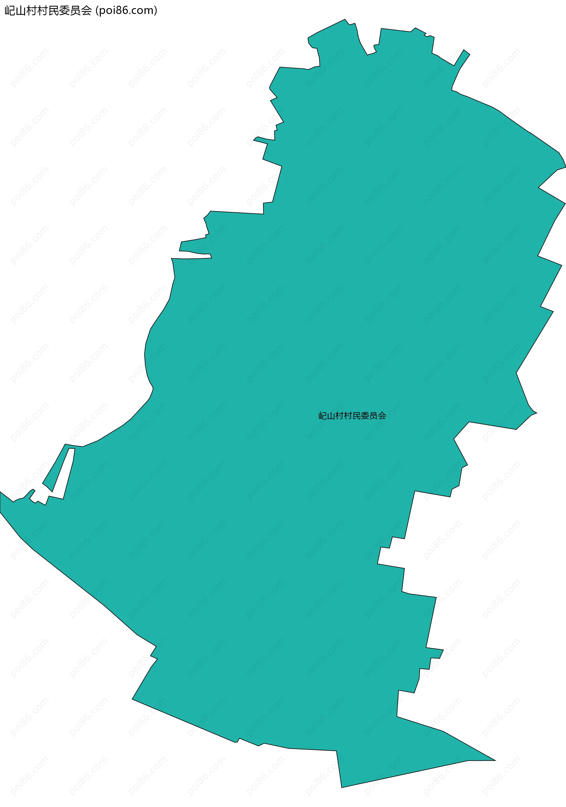 屺山村村民委员会边界地图