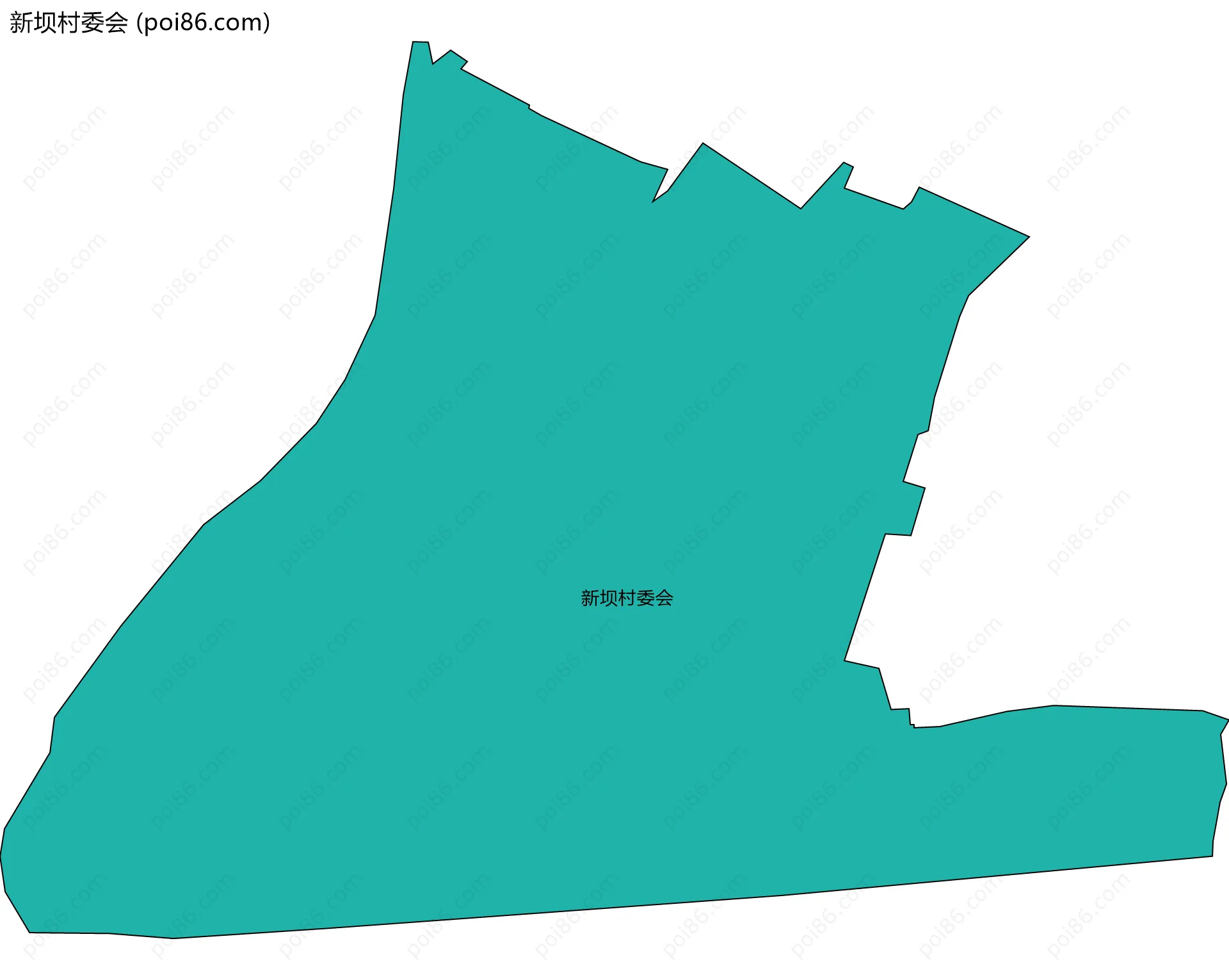 新坝村委会边界地图