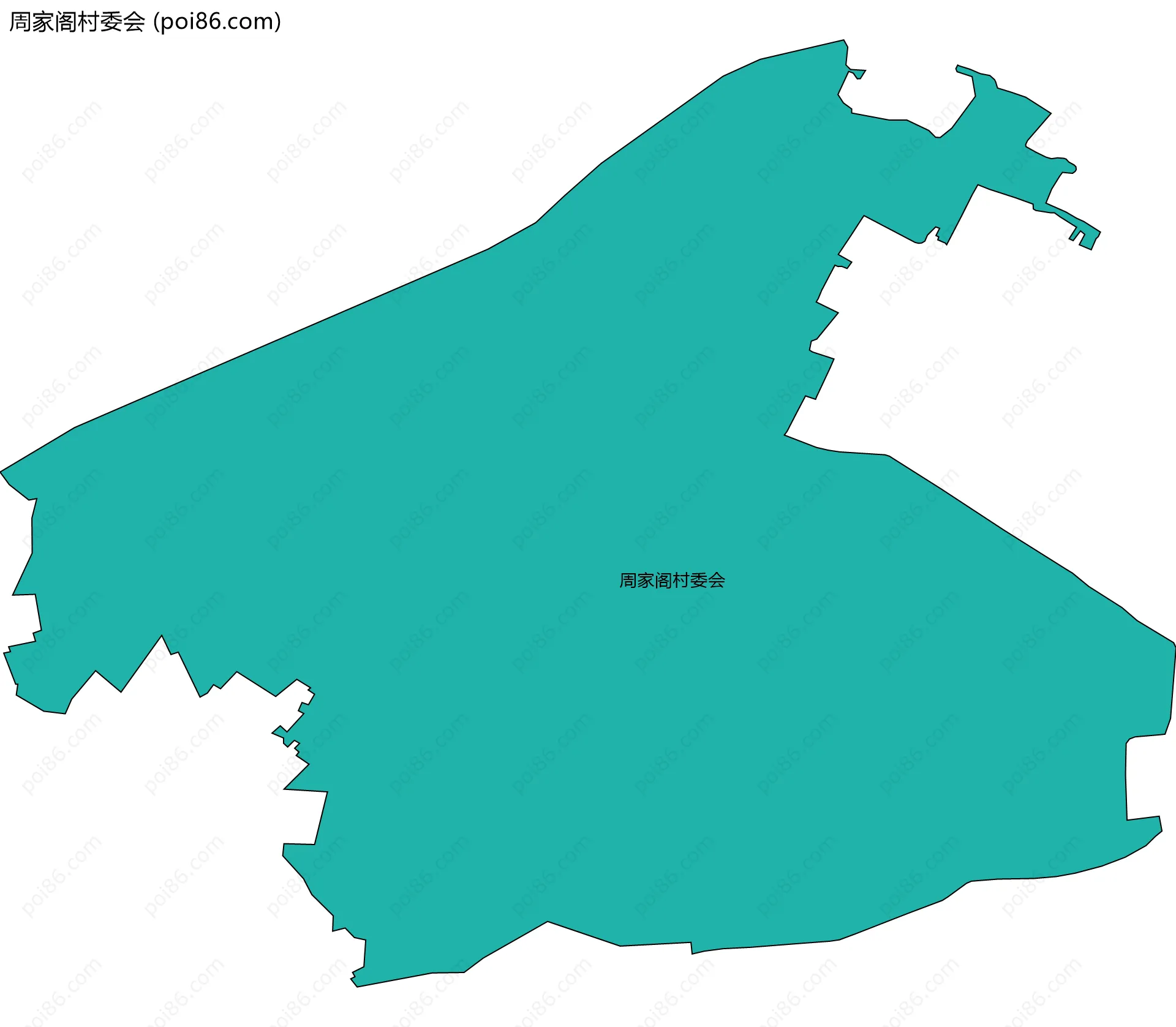 周家阁村委会边界地图