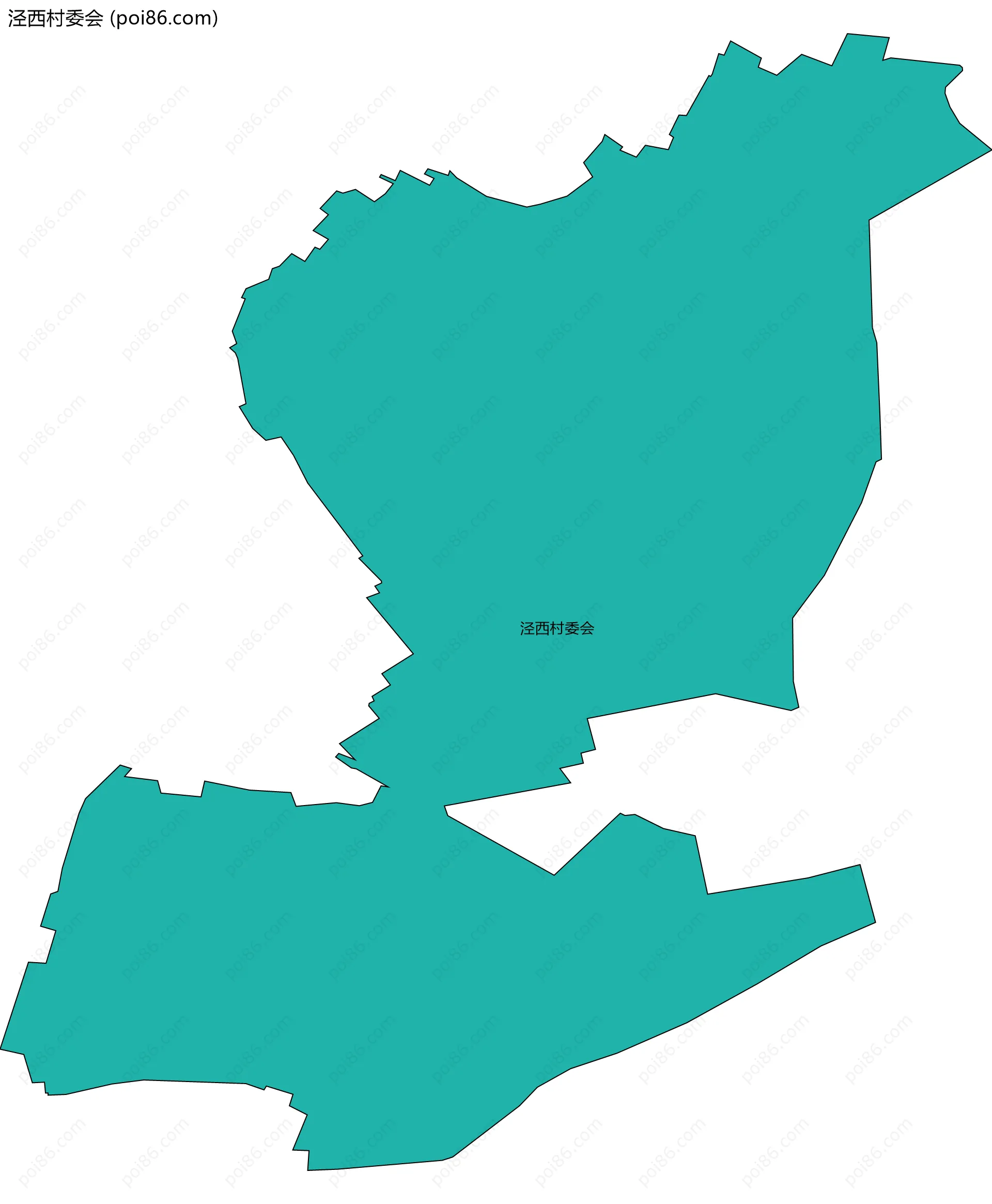 泾西村委会边界地图