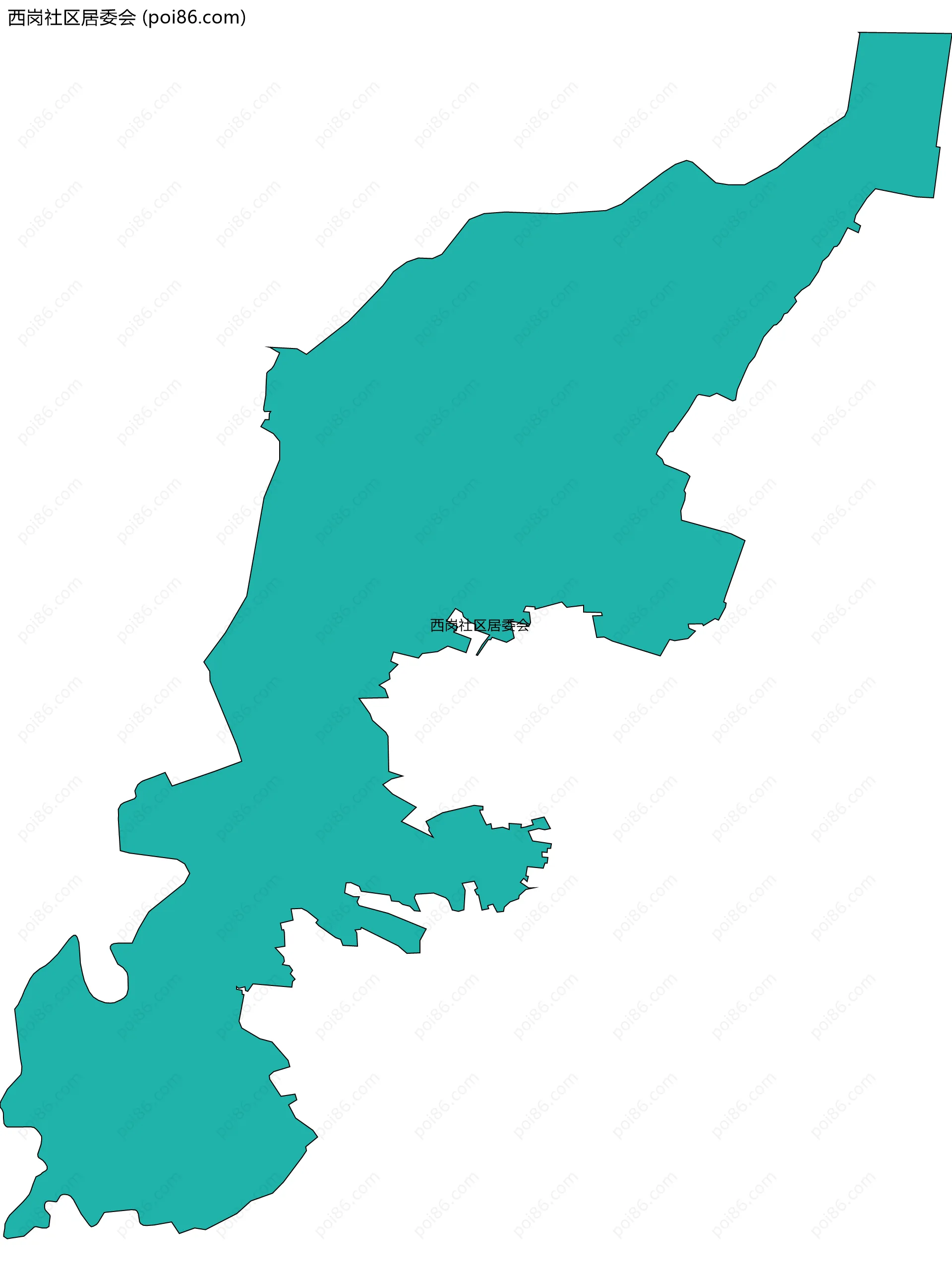 西岗社区居委会边界地图