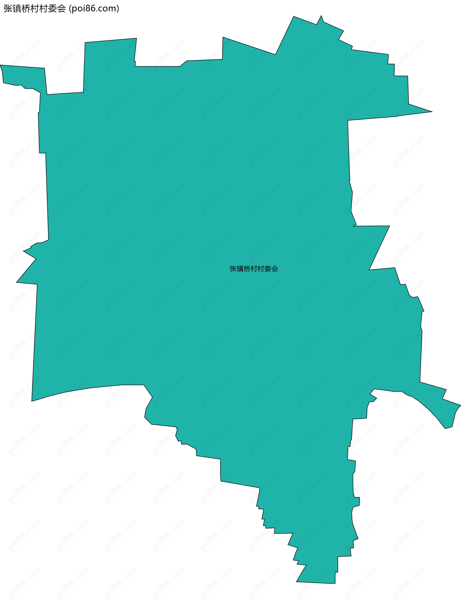 张镇桥村村委会边界地图