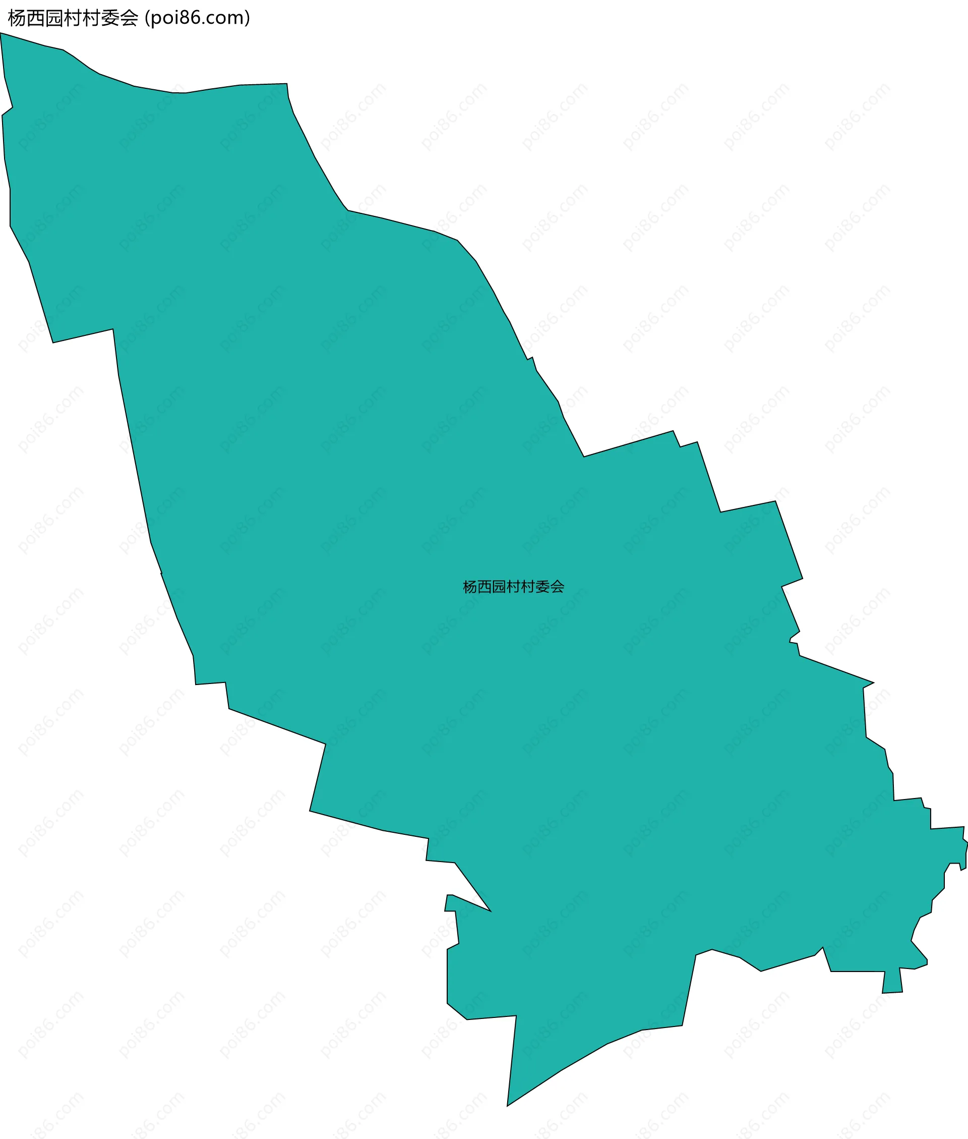 杨西园村村委会边界地图