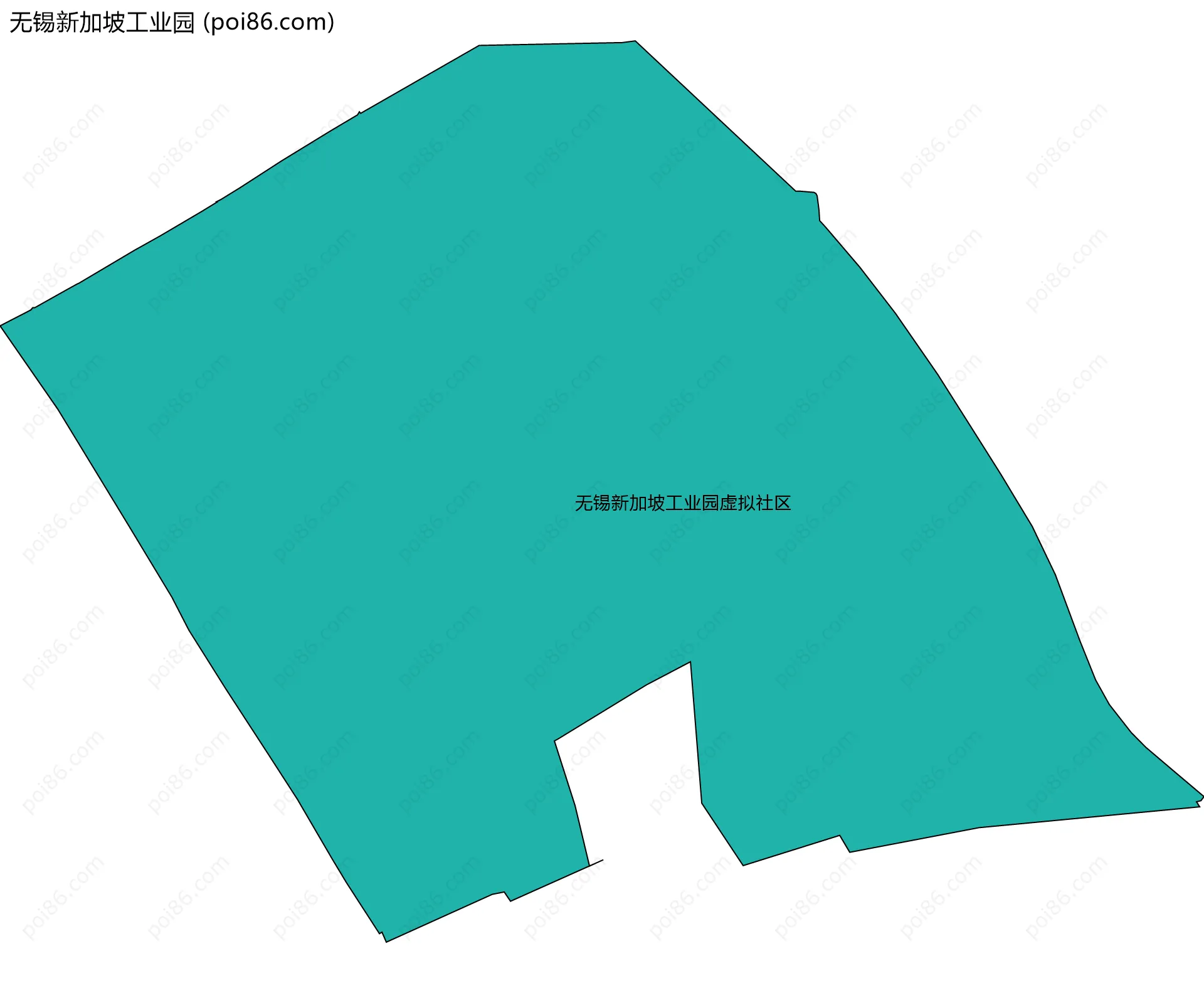无锡新加坡工业园边界地图(五级行政区划)