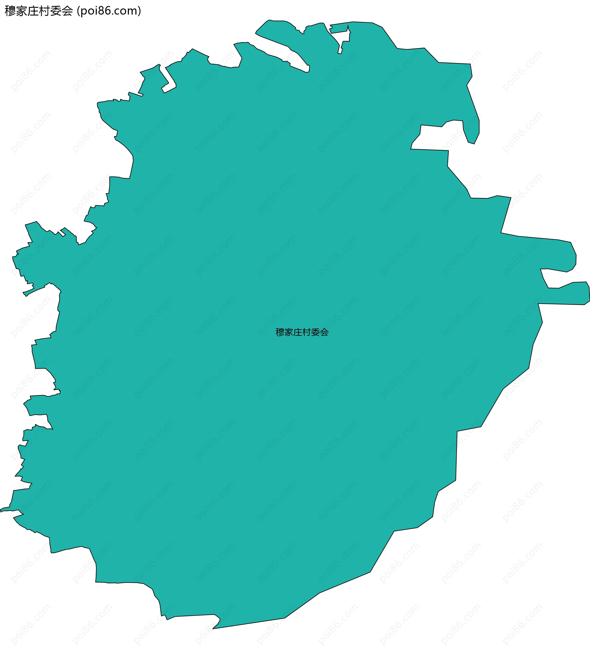 穆家庄村委会边界地图