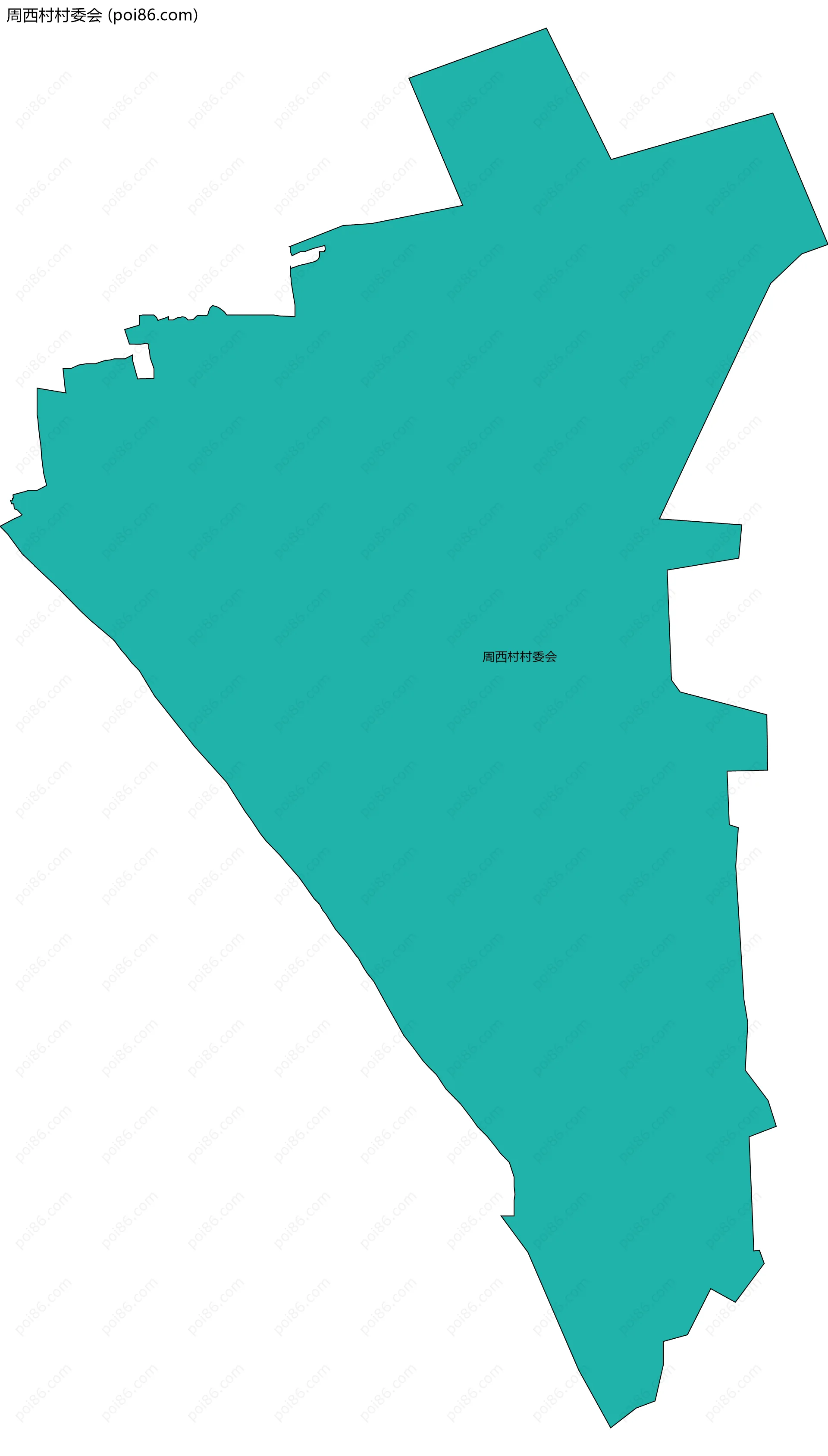 周西村村委会边界地图