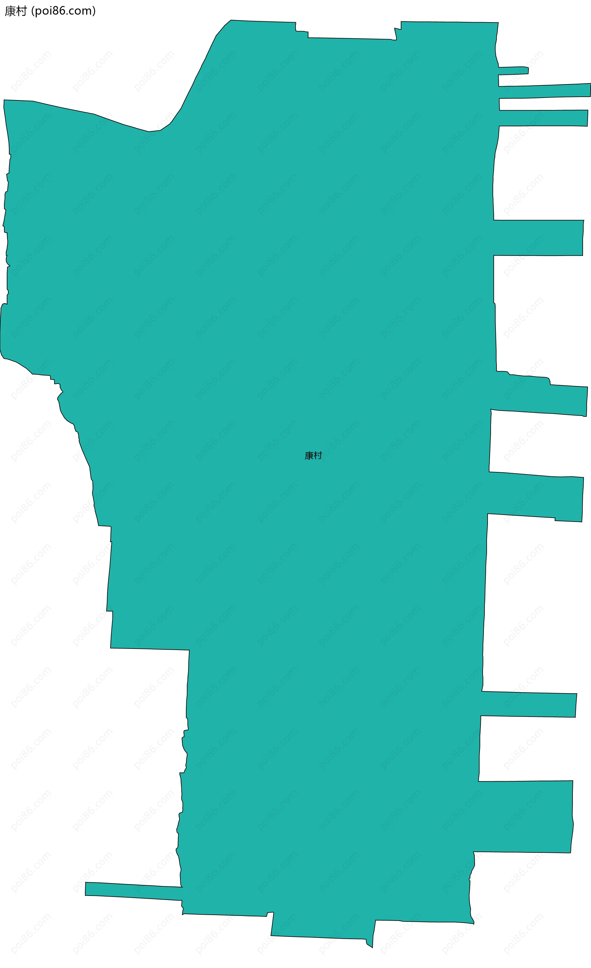 康村边界地图