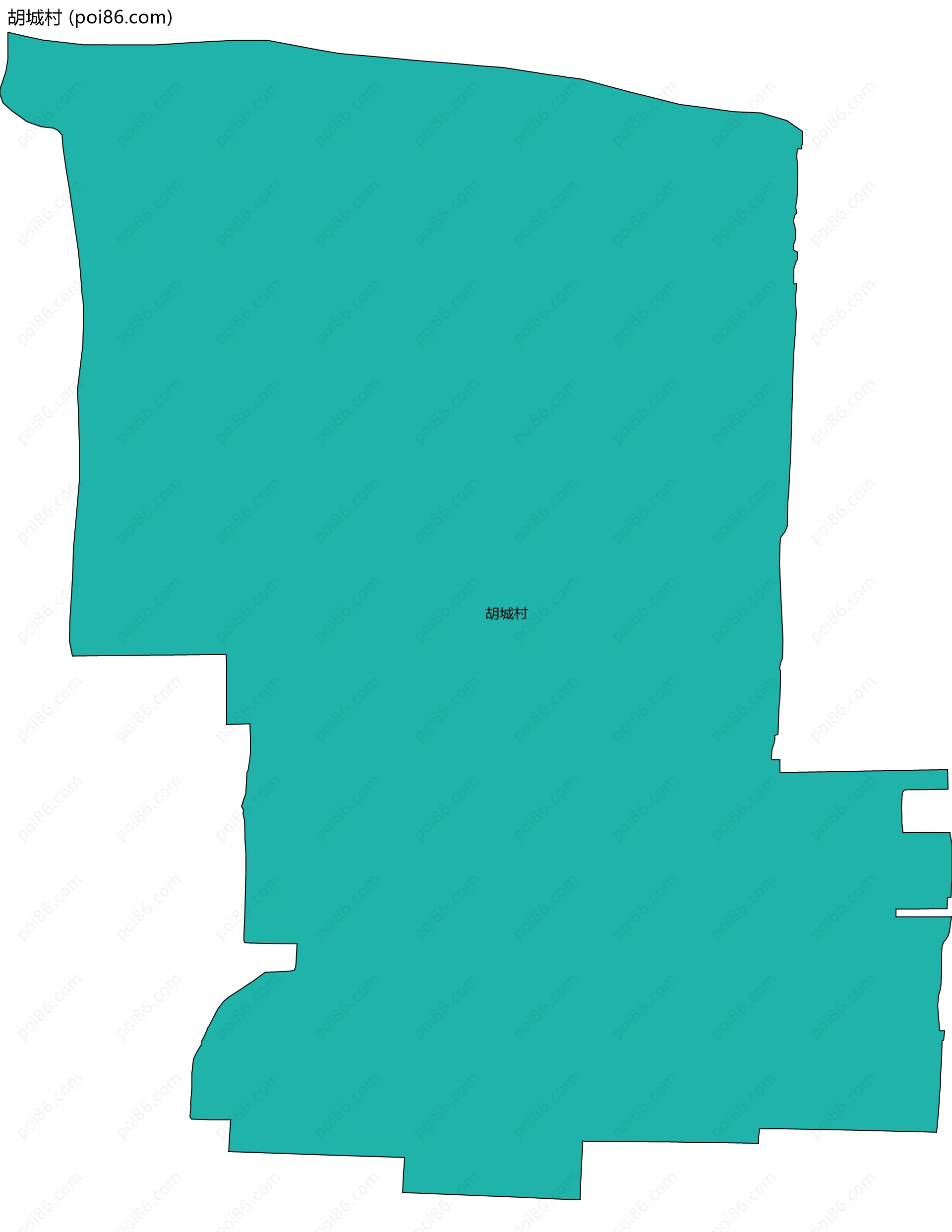 胡城村边界地图