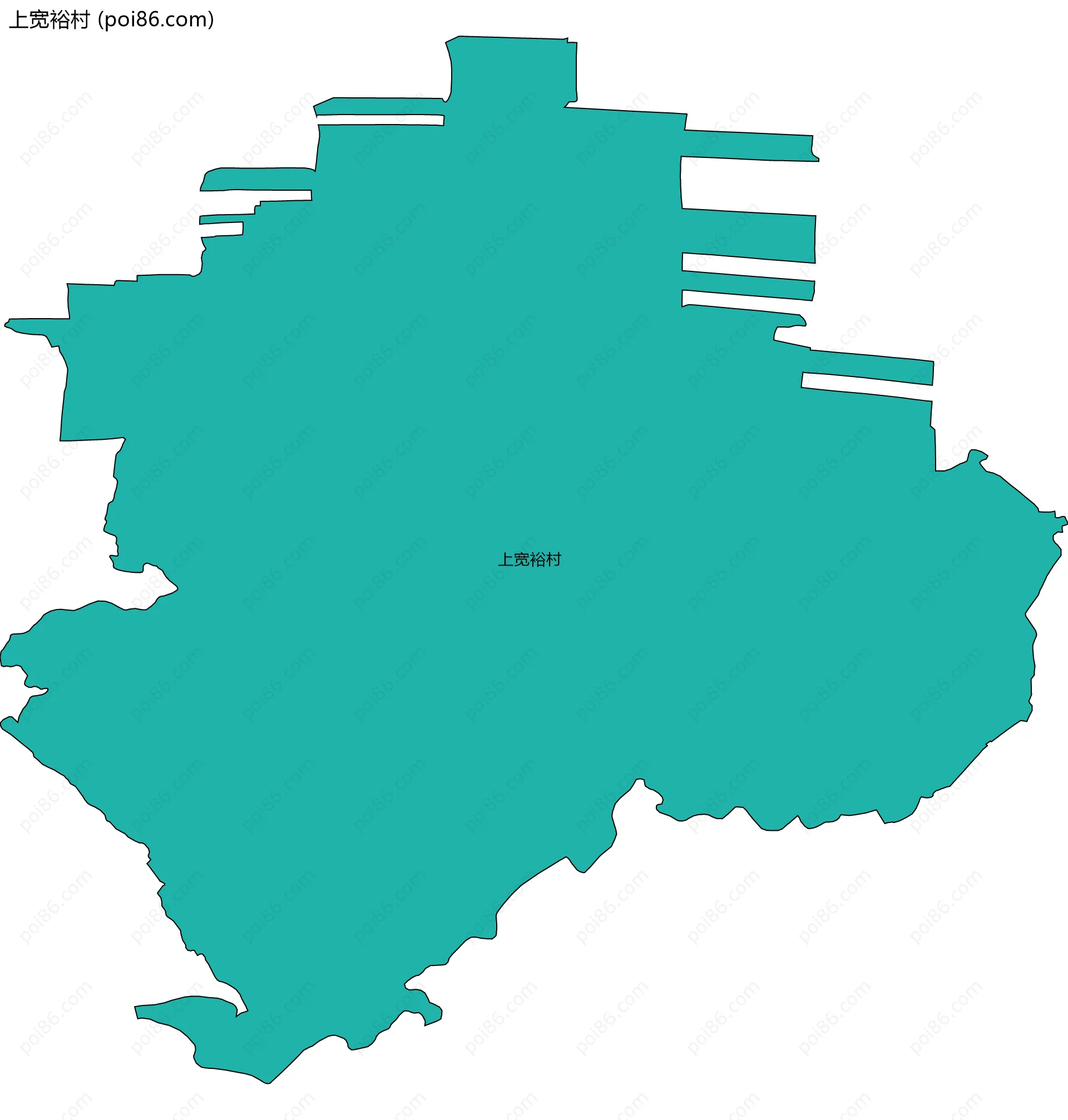 上宽裕村边界地图