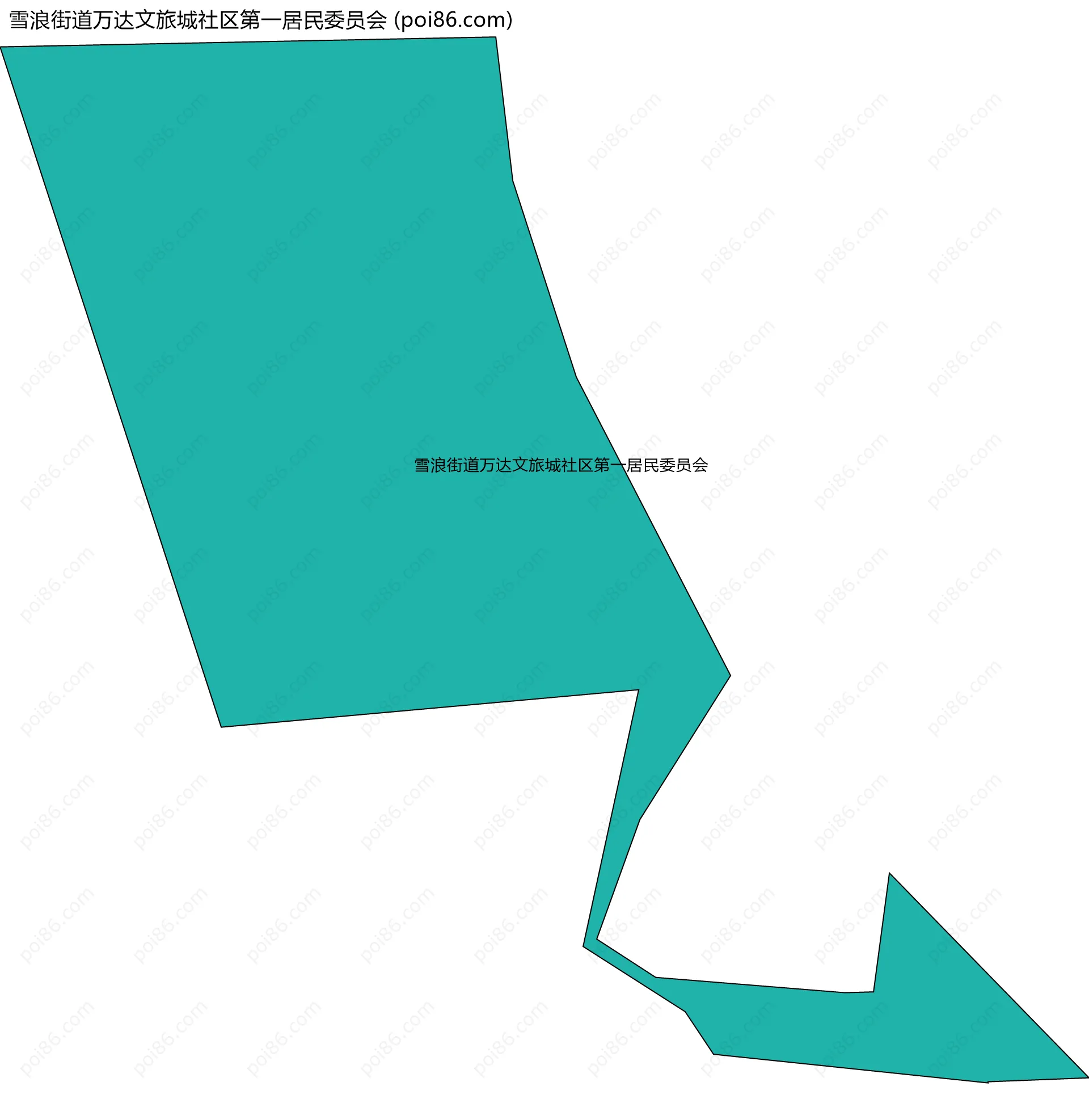 雪浪街道万达文旅城社区第一居民委员会边界地图