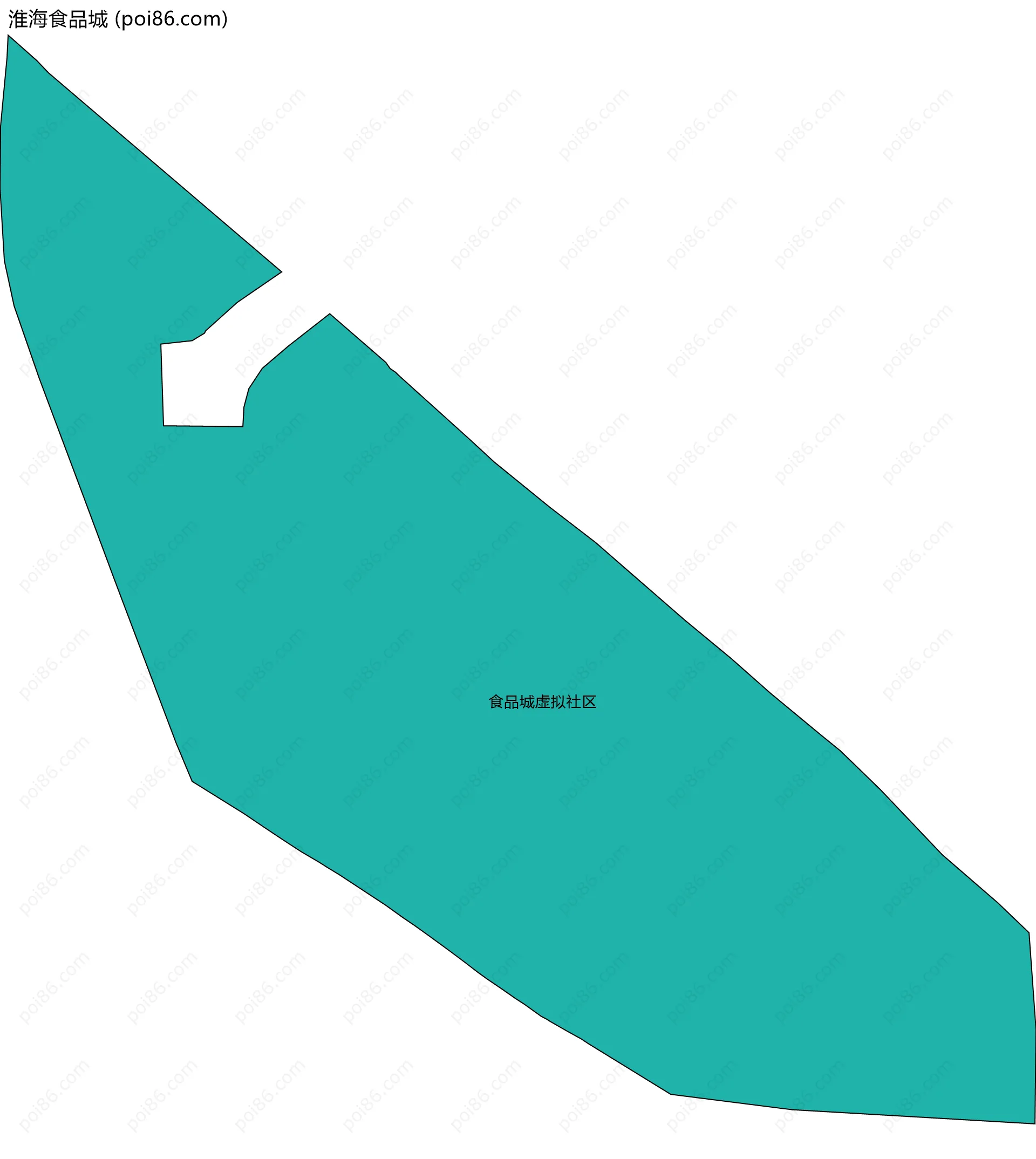 淮海食品城边界地图(五级行政区划)