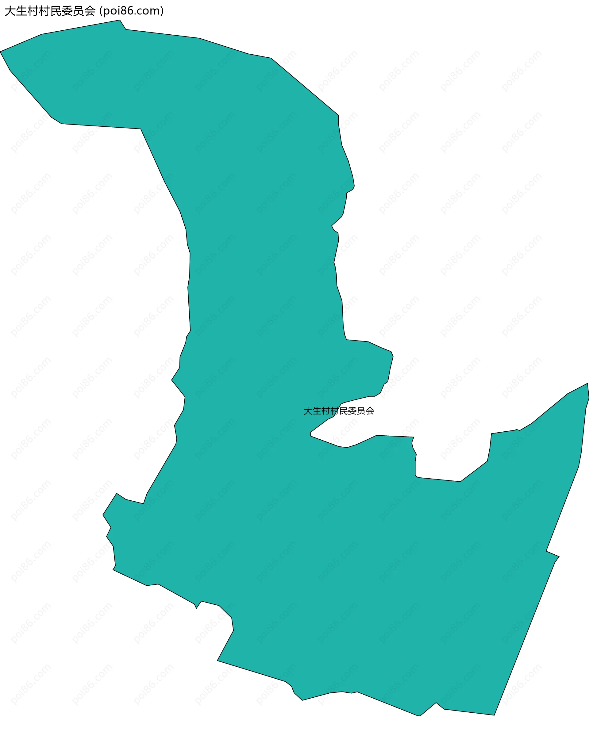 大生村村民委员会边界地图