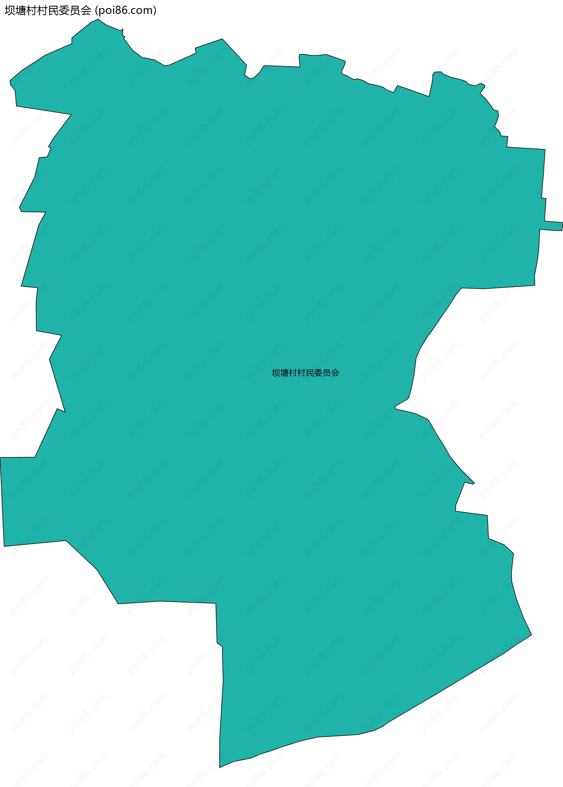 坝塘村村民委员会边界地图