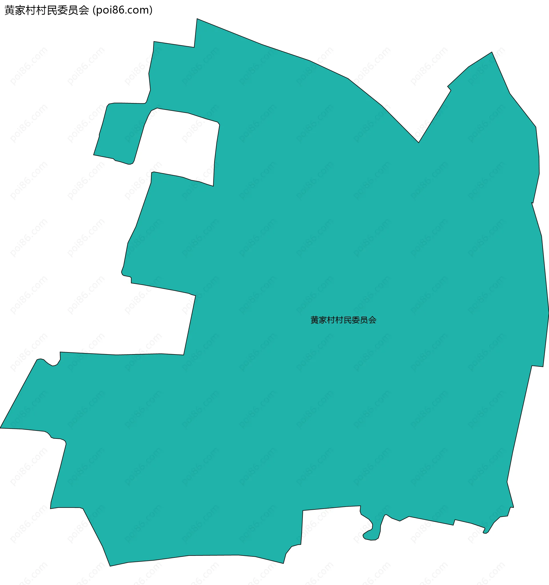 黄家村村民委员会边界地图