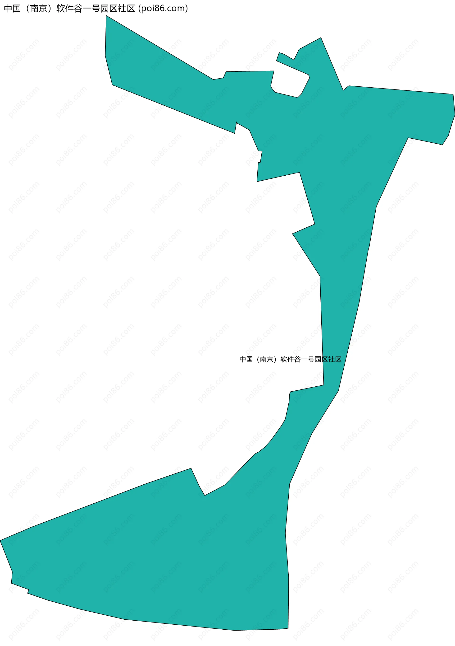 中国（南京）软件谷一号园区社区边界地图