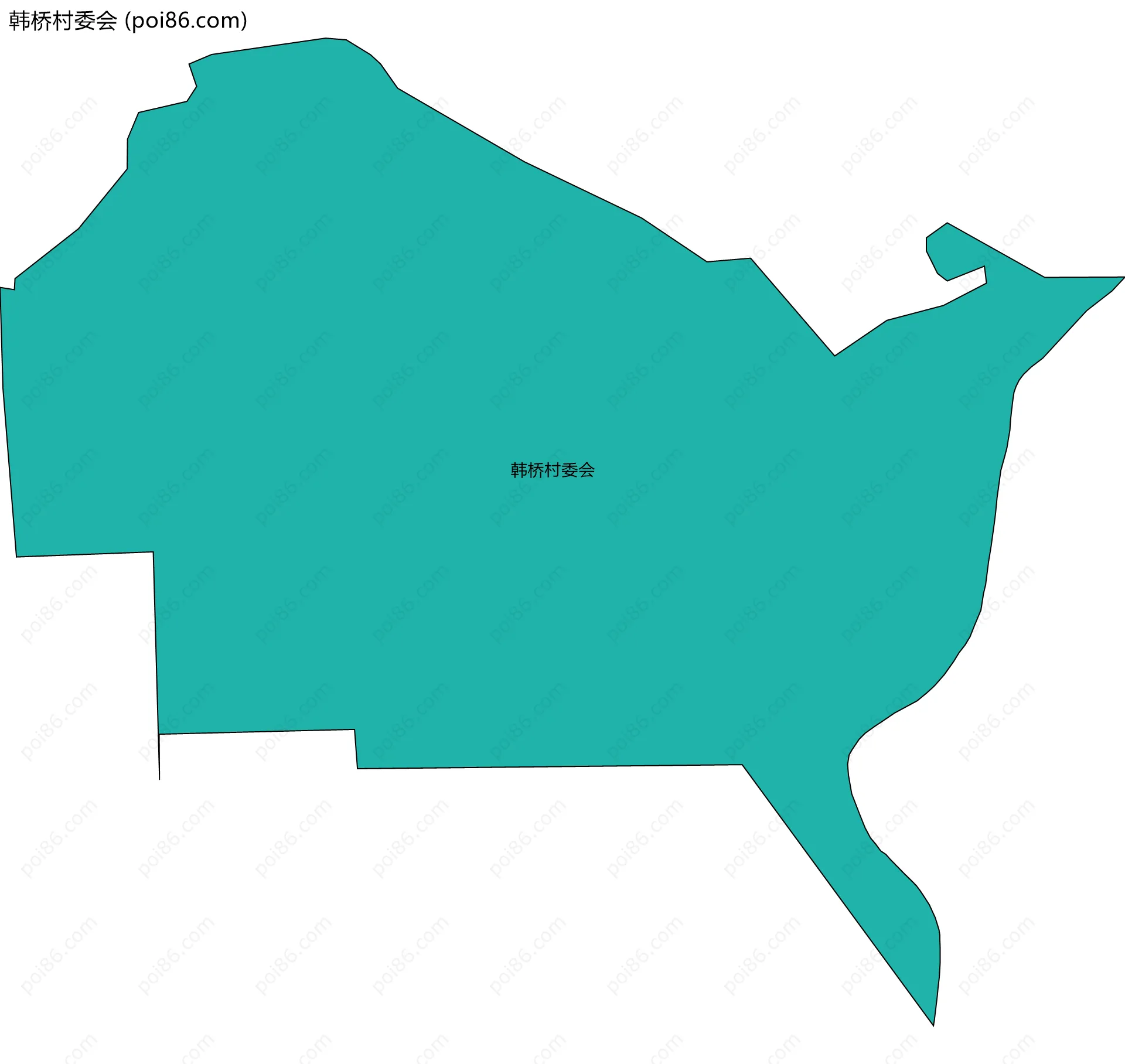 韩桥村委会边界地图