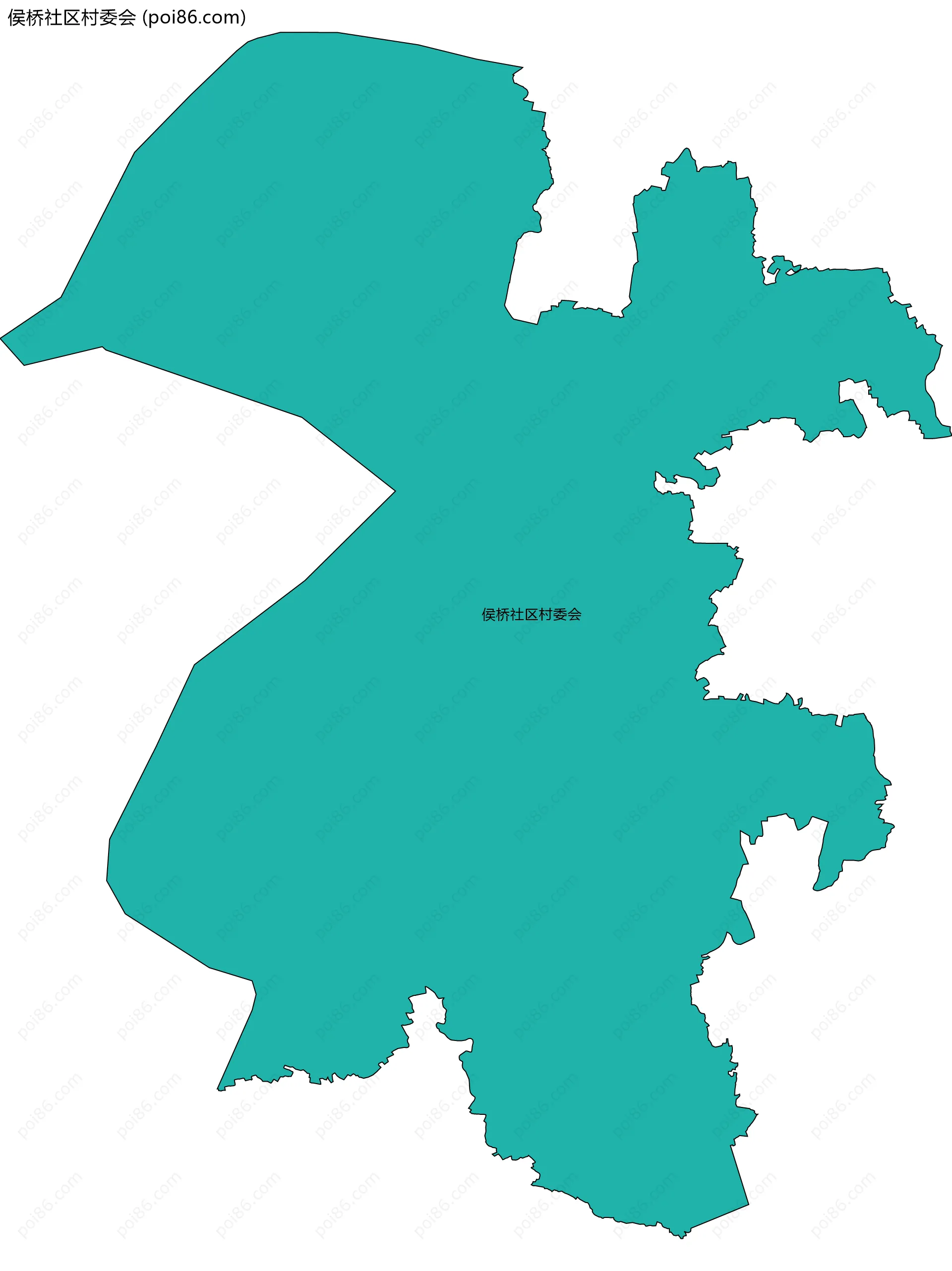 侯桥社区村委会边界地图