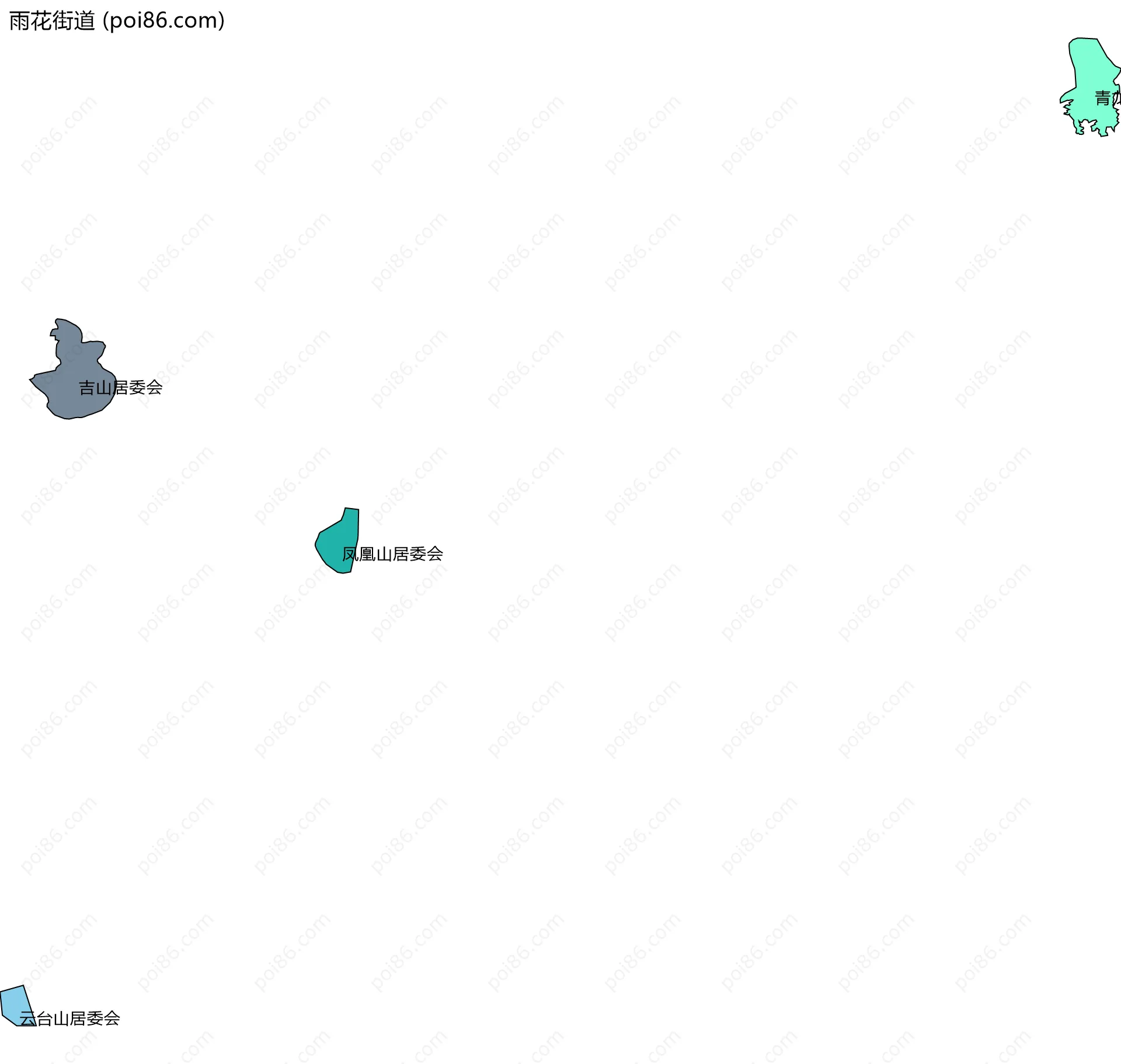 雨花街道边界地图(五级行政区划)