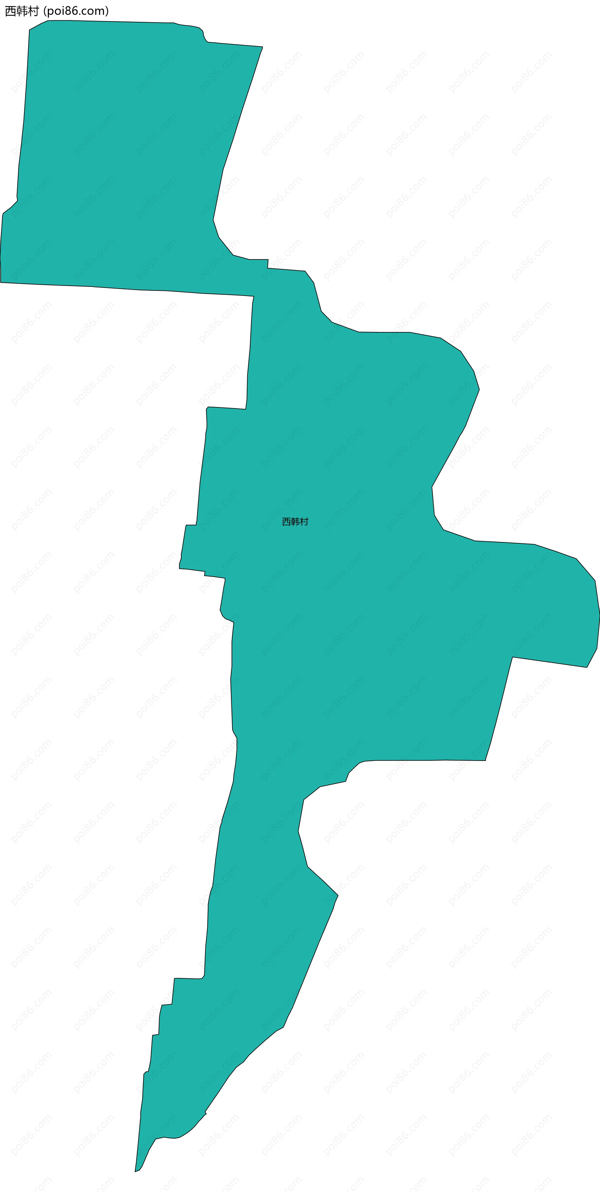 西韩村边界地图