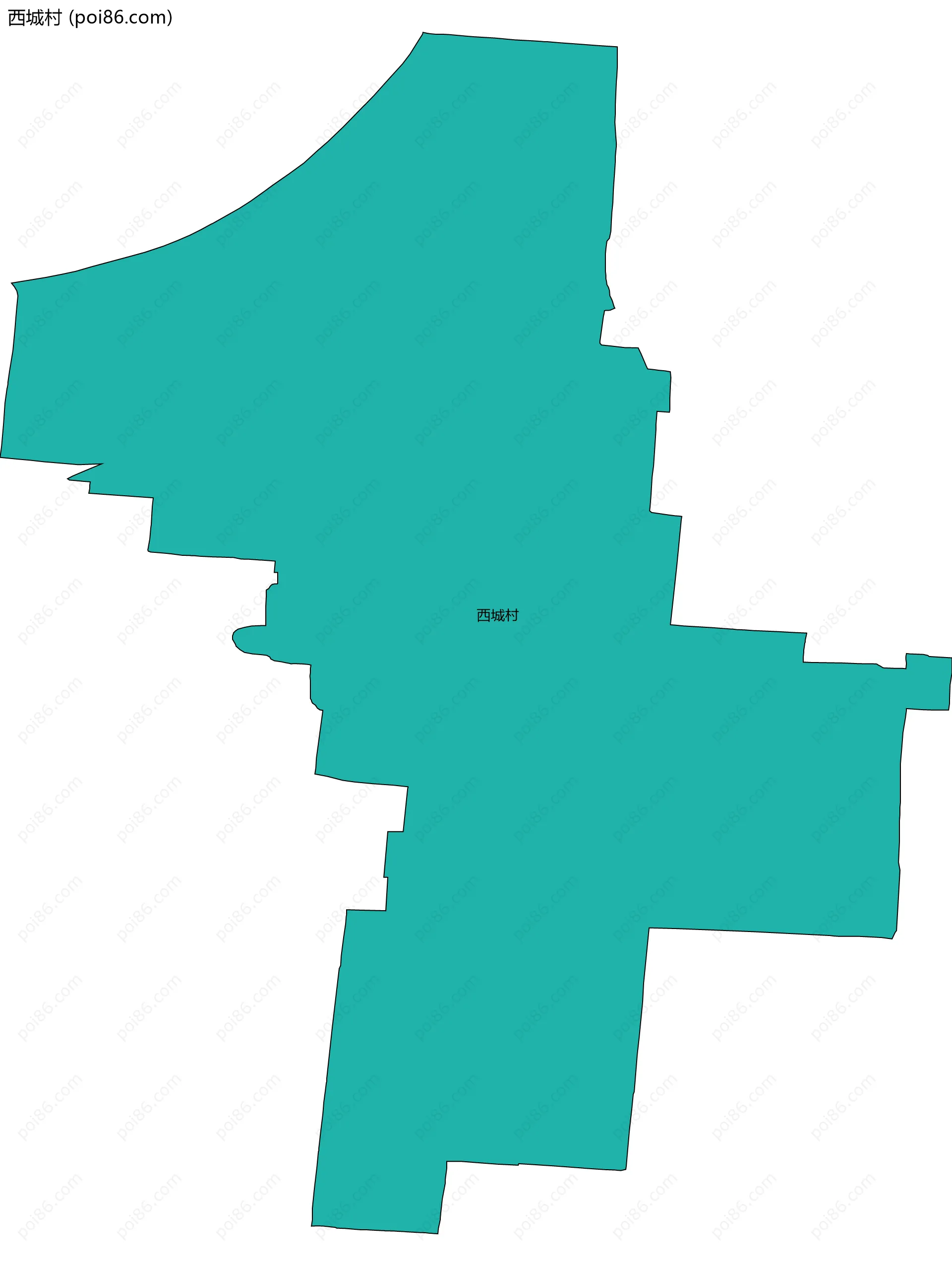 西城村边界地图