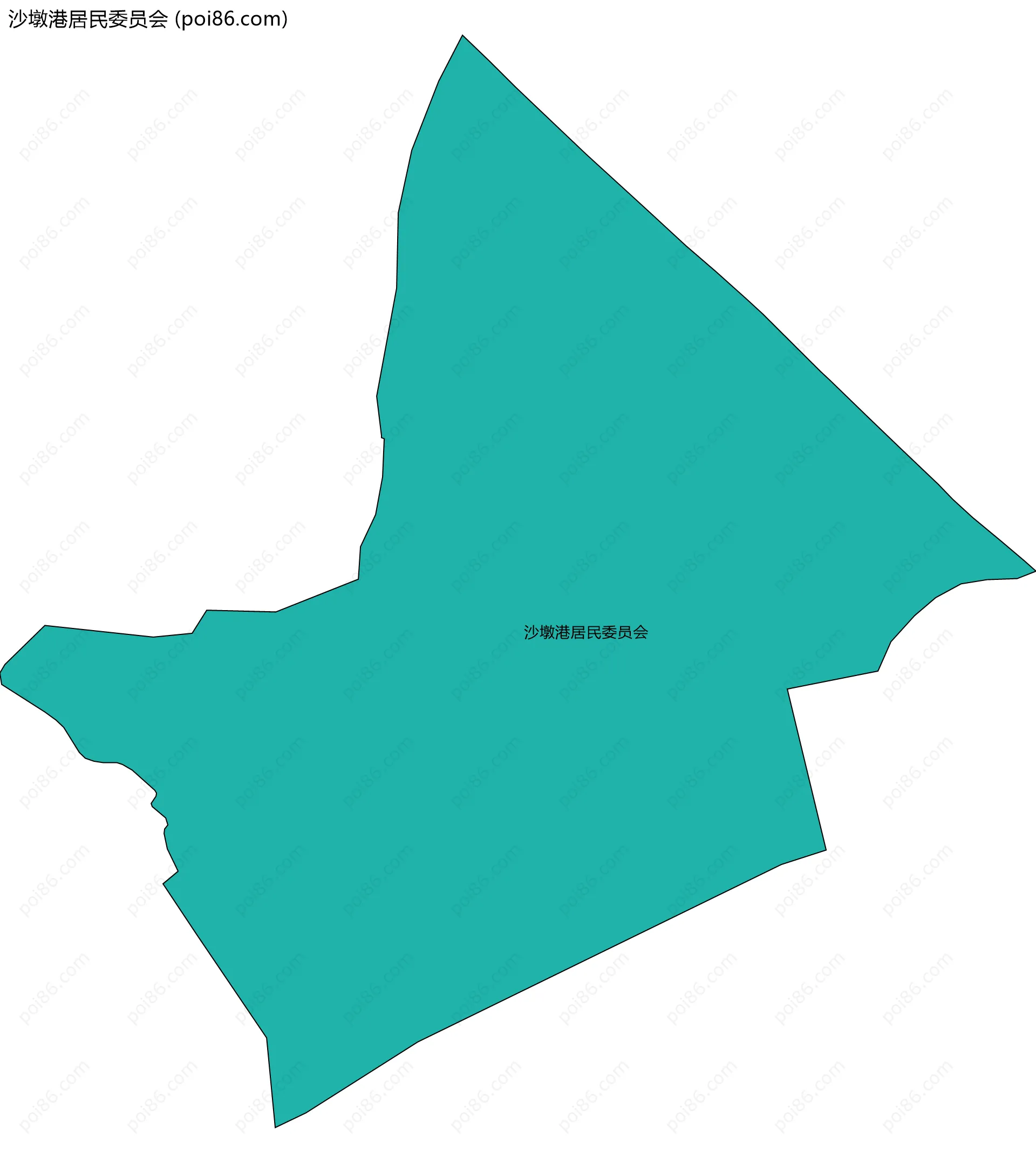 沙墩港居民委员会边界地图