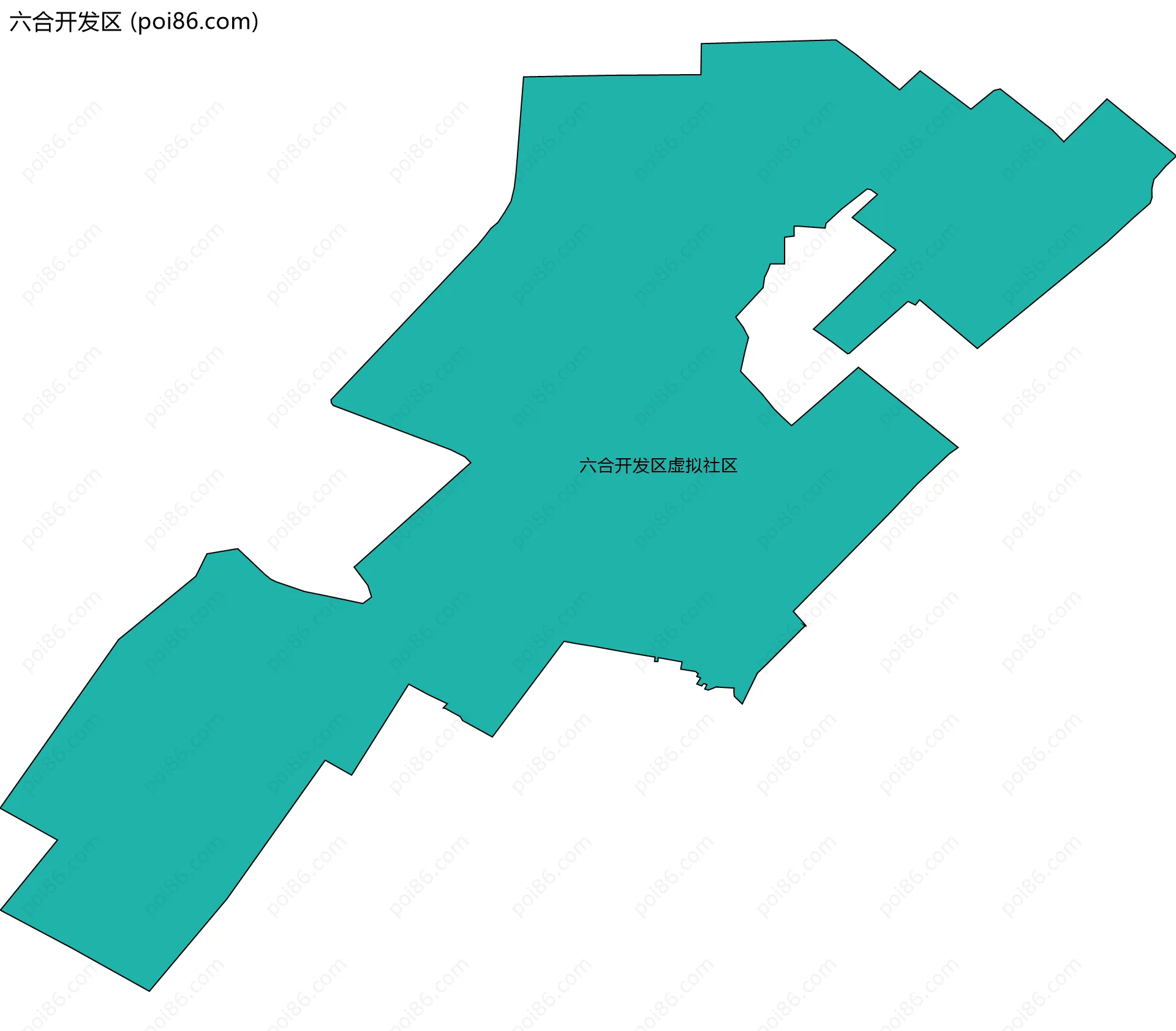 六合开发区边界地图(五级行政区划)