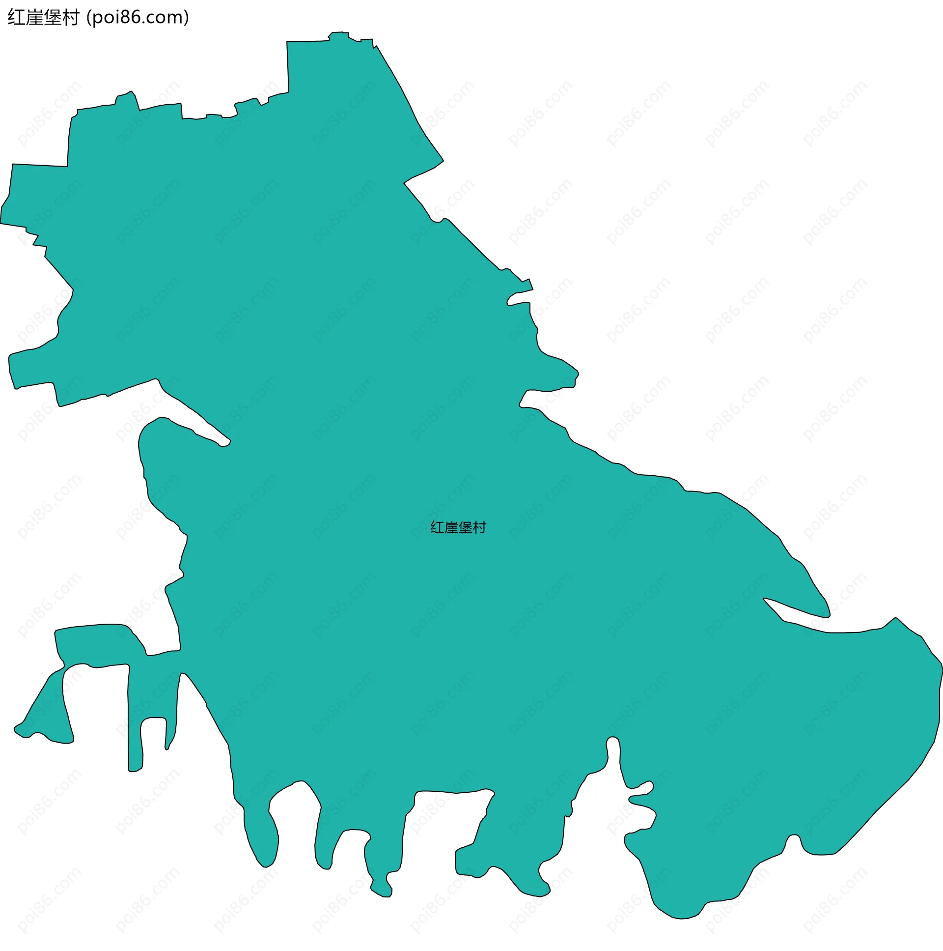 红崖堡村边界地图