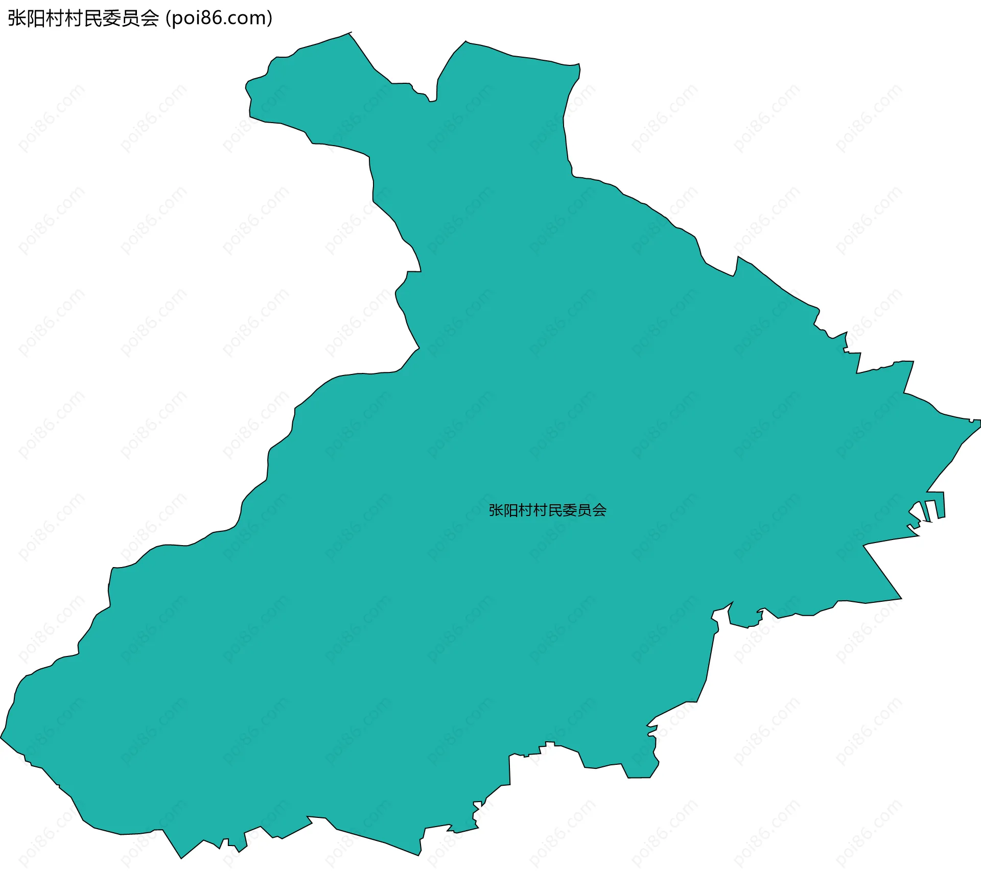 张阳村村民委员会边界地图